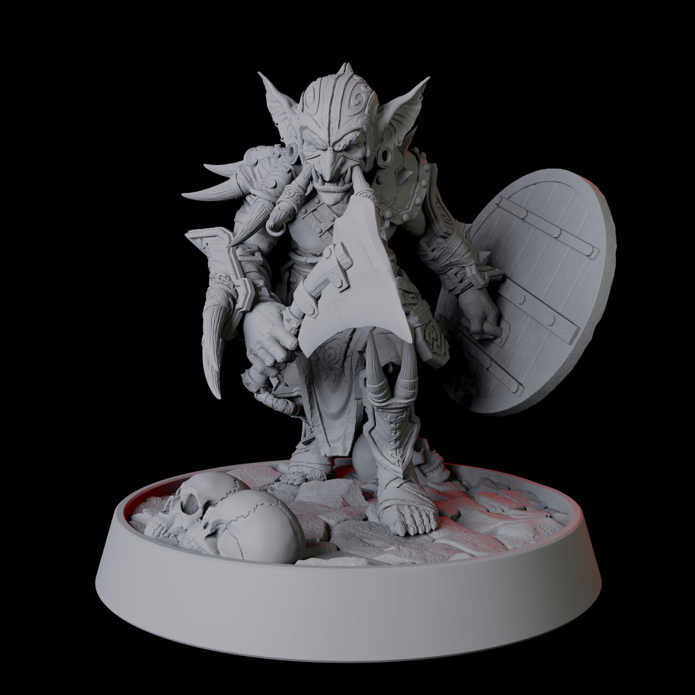 Armoured Tusked Goblin Miniature for Dungeons and Dragons, Pathfinder or other TTRPGs