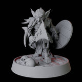 Armoured Tusked Goblin Miniature for Dungeons and Dragons, Pathfinder or other TTRPGs