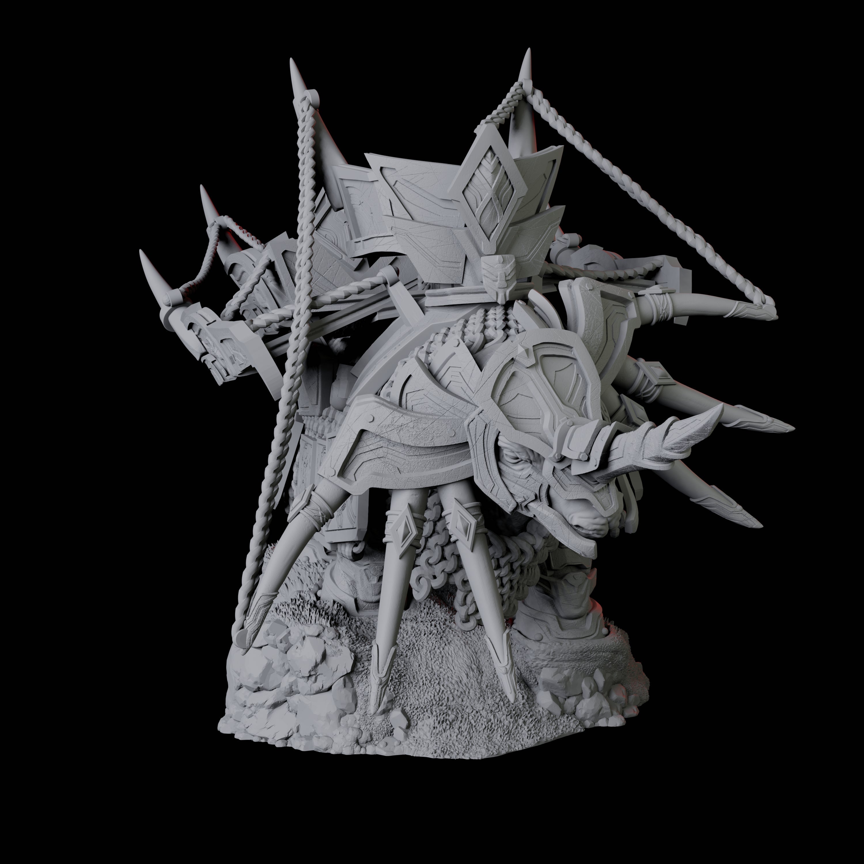 Armoured War Rhino Miniature for Dungeons and Dragons, Pathfinder or other TTRPGs