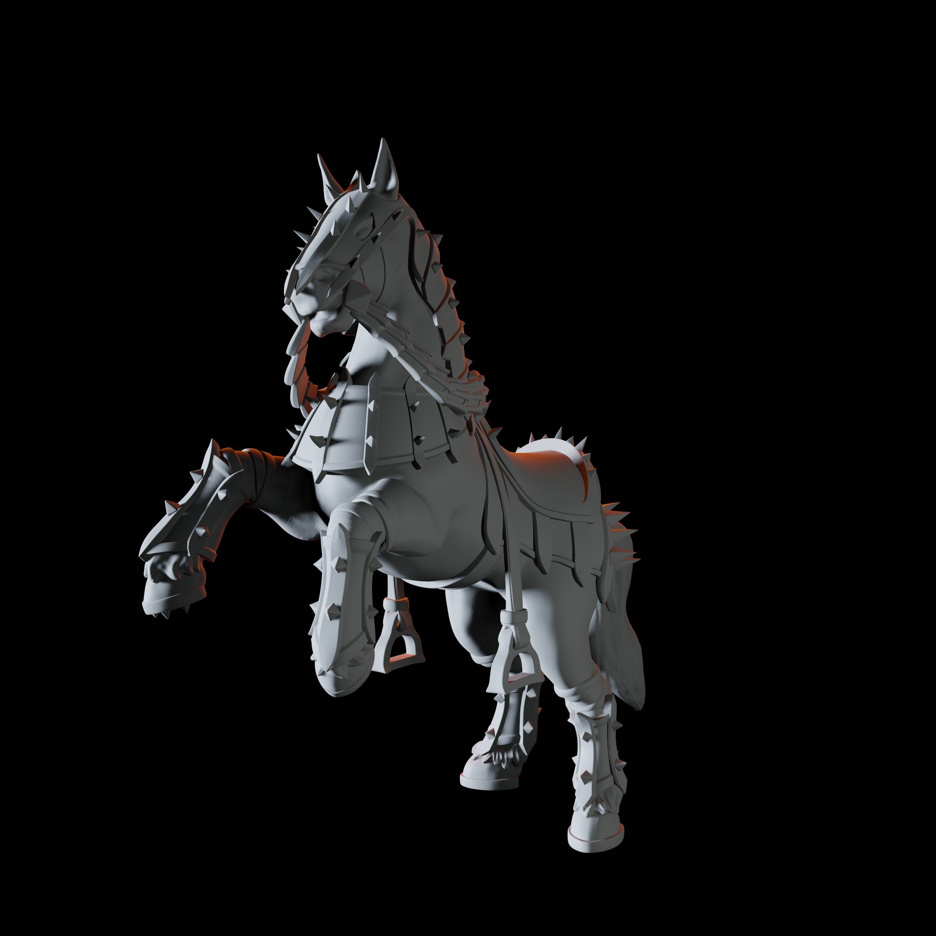 Armoured Warhorse Miniature for Dungeons and Dragons - Myth Forged