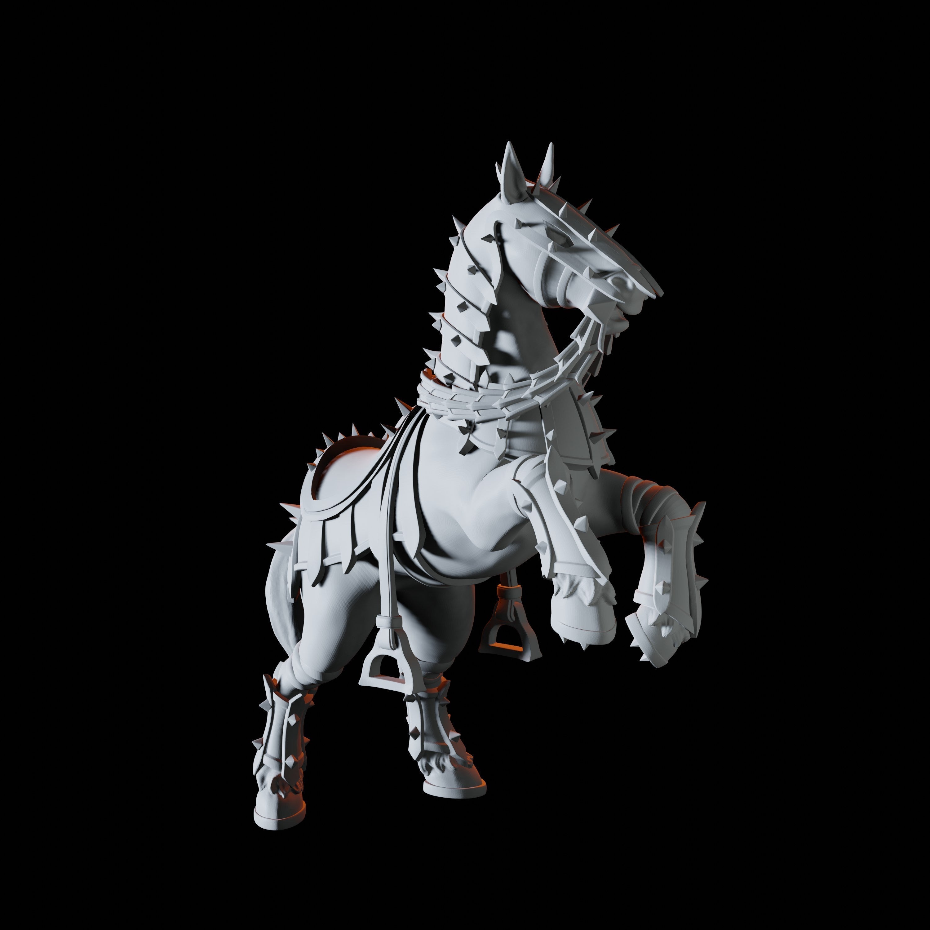 Armoured Warhorse Miniature for Dungeons and Dragons - Myth Forged