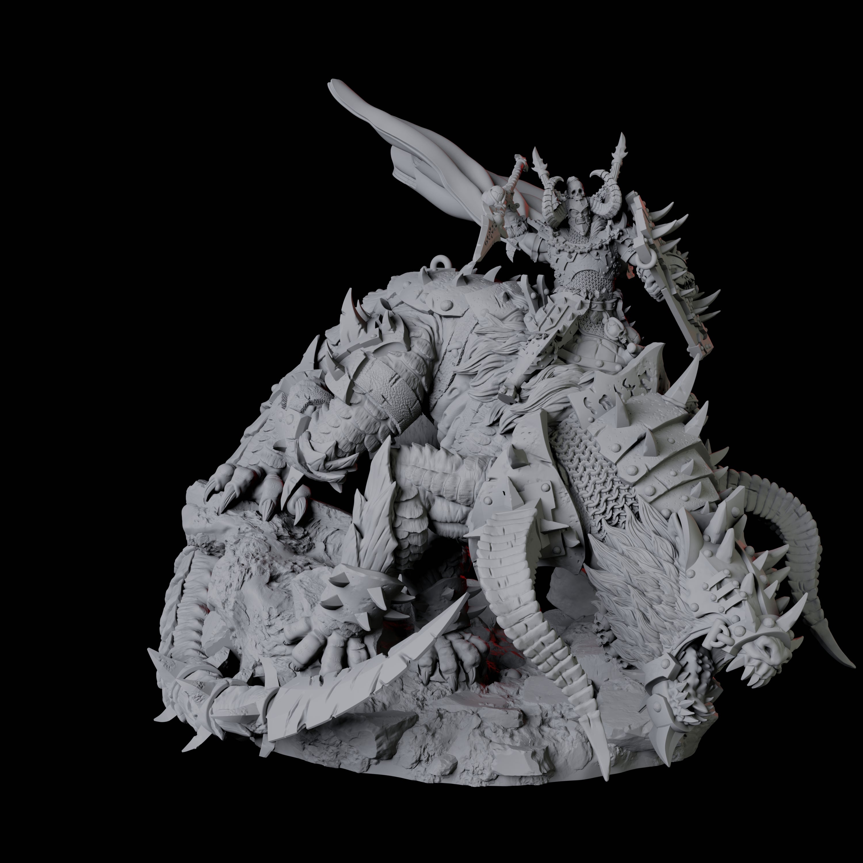 Armoured Warrior riding Udaak A Miniature for Dungeons and Dragons, Pathfinder or other TTRPGs