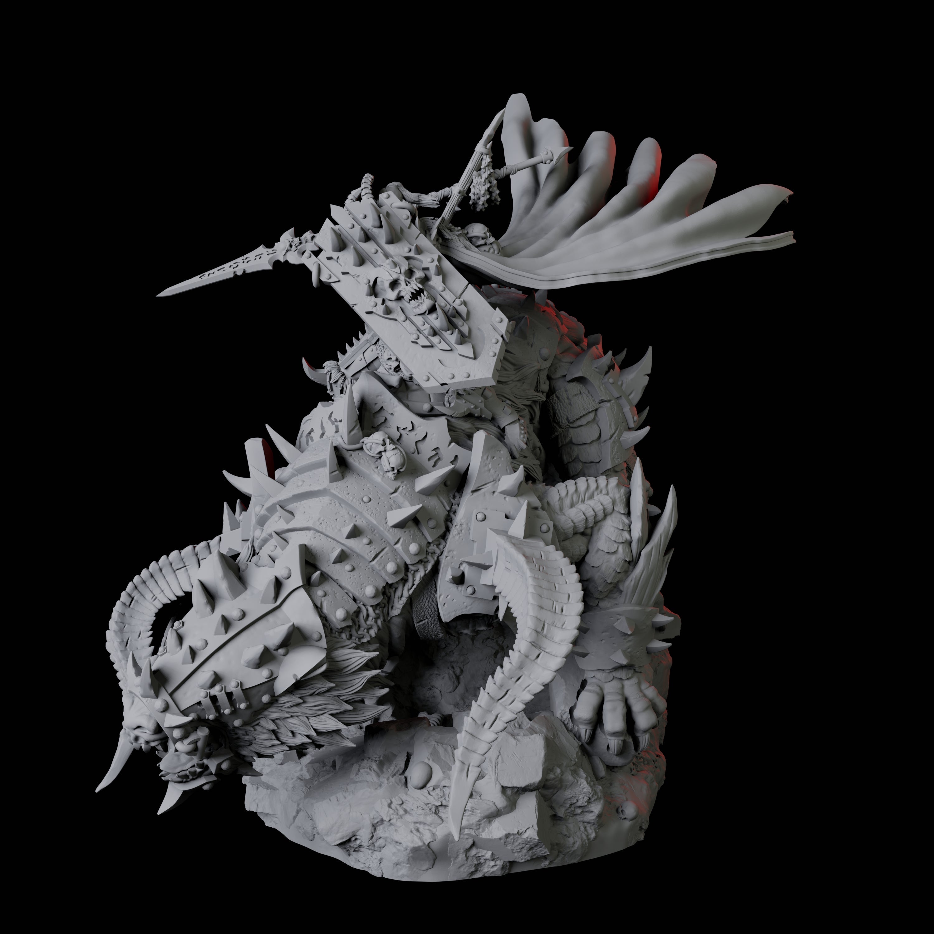 Armoured Warrior riding Udaak A Miniature for Dungeons and Dragons, Pathfinder or other TTRPGs