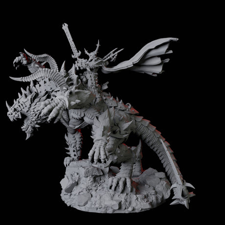 Armoured Warrior riding Udaak B Miniature for Dungeons and Dragons, Pathfinder or other TTRPGs