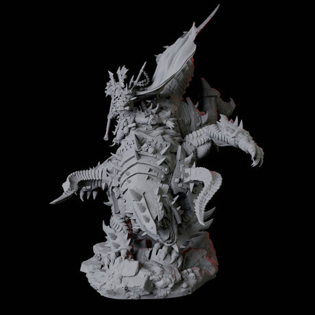 Armoured Warrior riding Udaak C Miniature for Dungeons and Dragons, Pathfinder or other TTRPGs