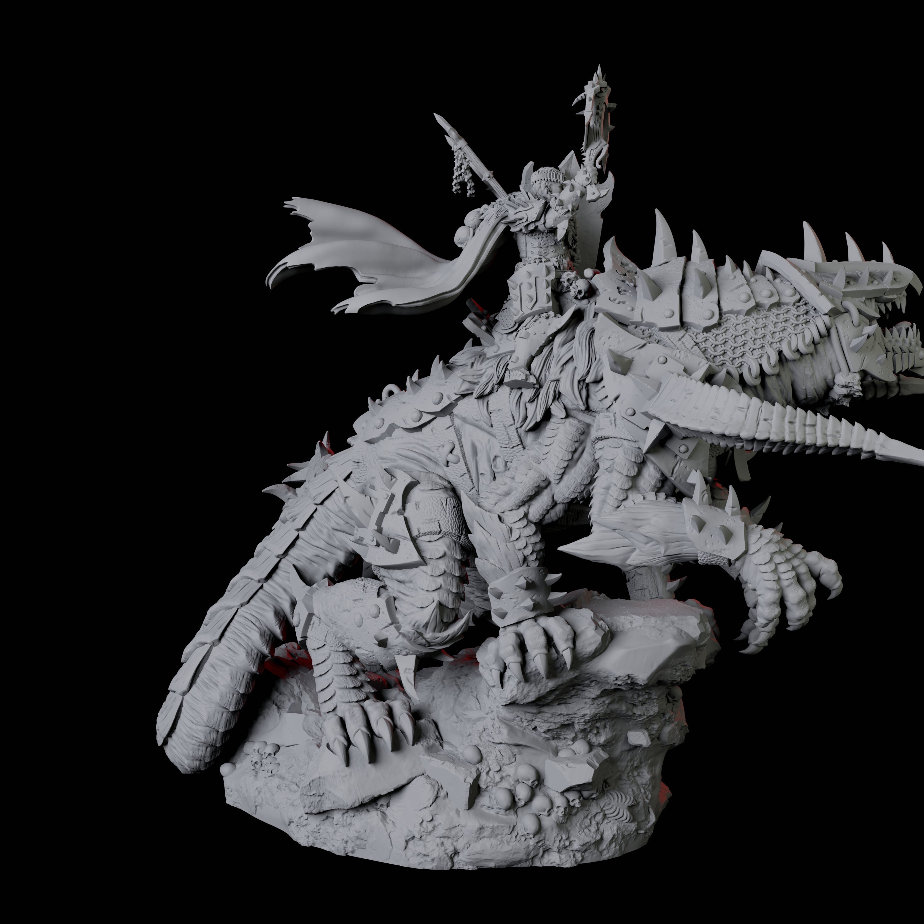 Armoured Warrior riding Udaak D Miniature for Dungeons and Dragons, Pathfinder or other TTRPGs