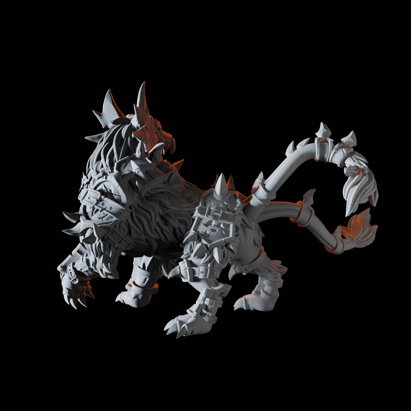 Armoured Worg Miniature for Dungeons and Dragons, Pathfinder or other TTRPGs