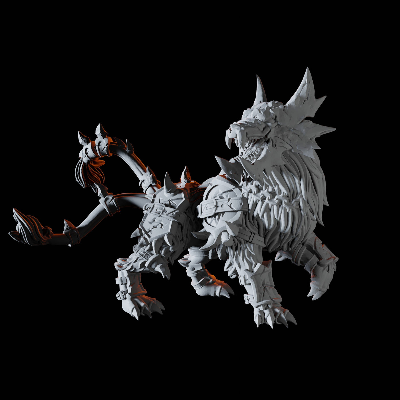 Armoured Worg Miniature for Dungeons and Dragons, Pathfinder or other TTRPGs