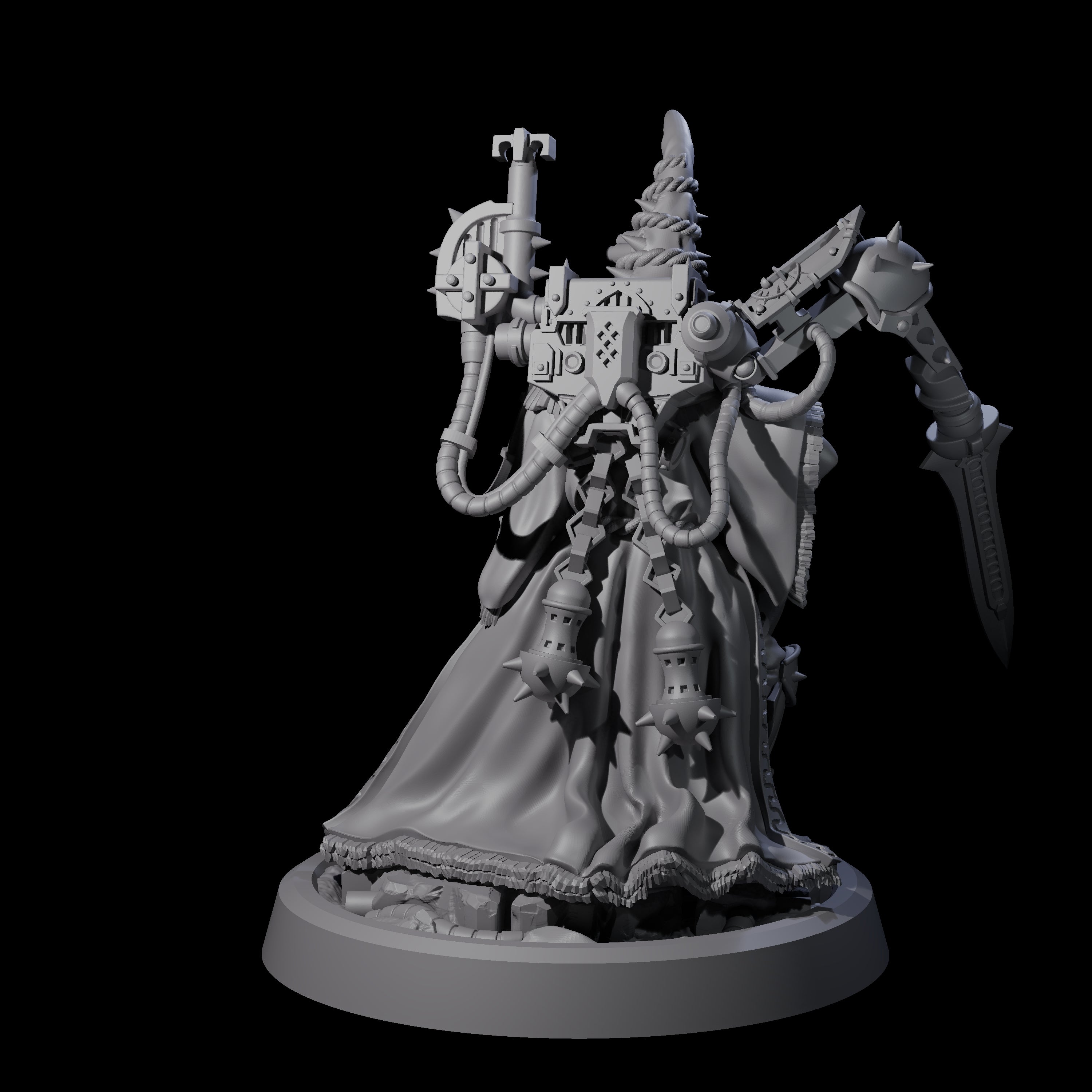 Armoured Iron Human Nuncio C Miniature for Dungeons and Dragons, Pathfinder or other TTRPGs