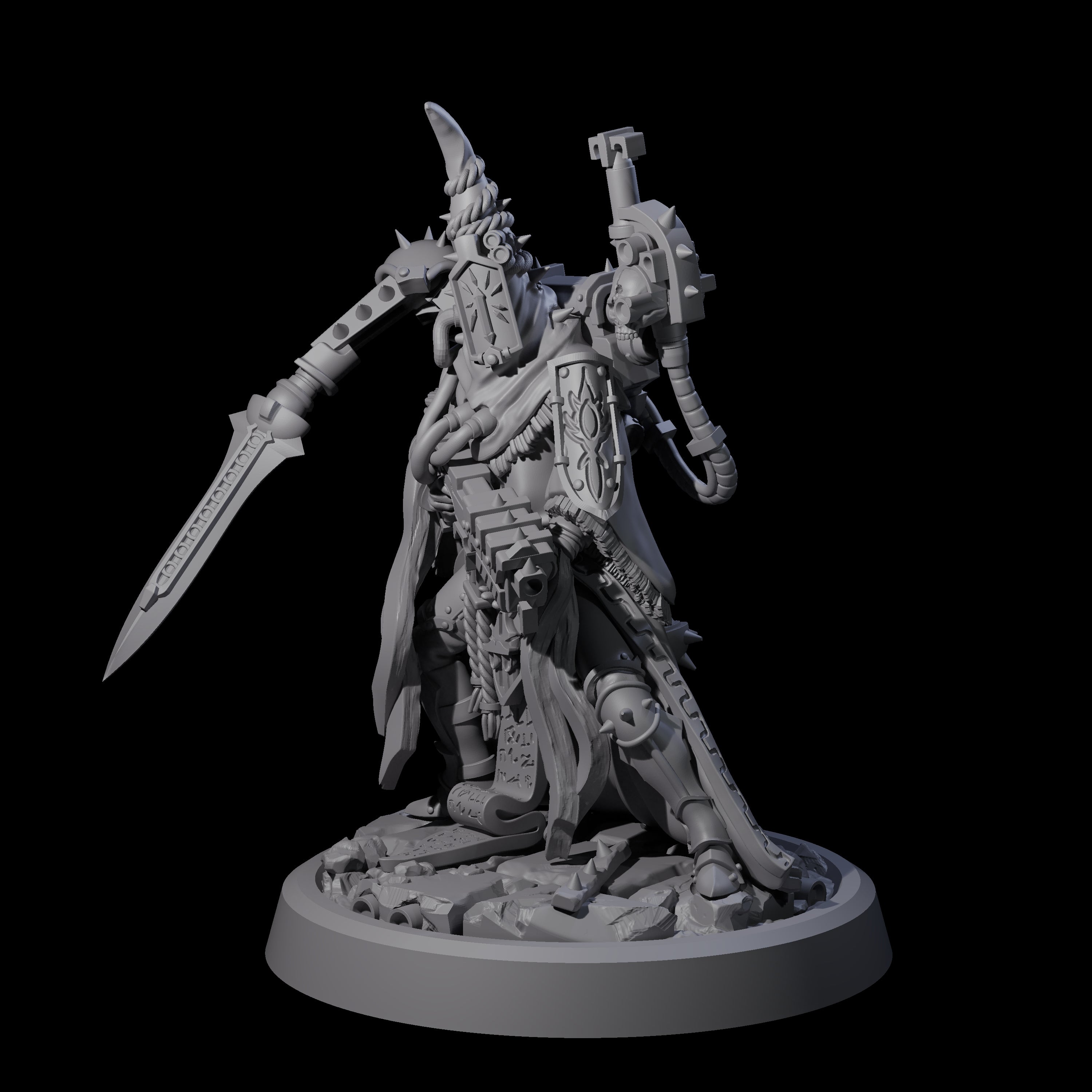 Armoured Iron Human Nuncio C Miniature for Dungeons and Dragons, Pathfinder or other TTRPGs