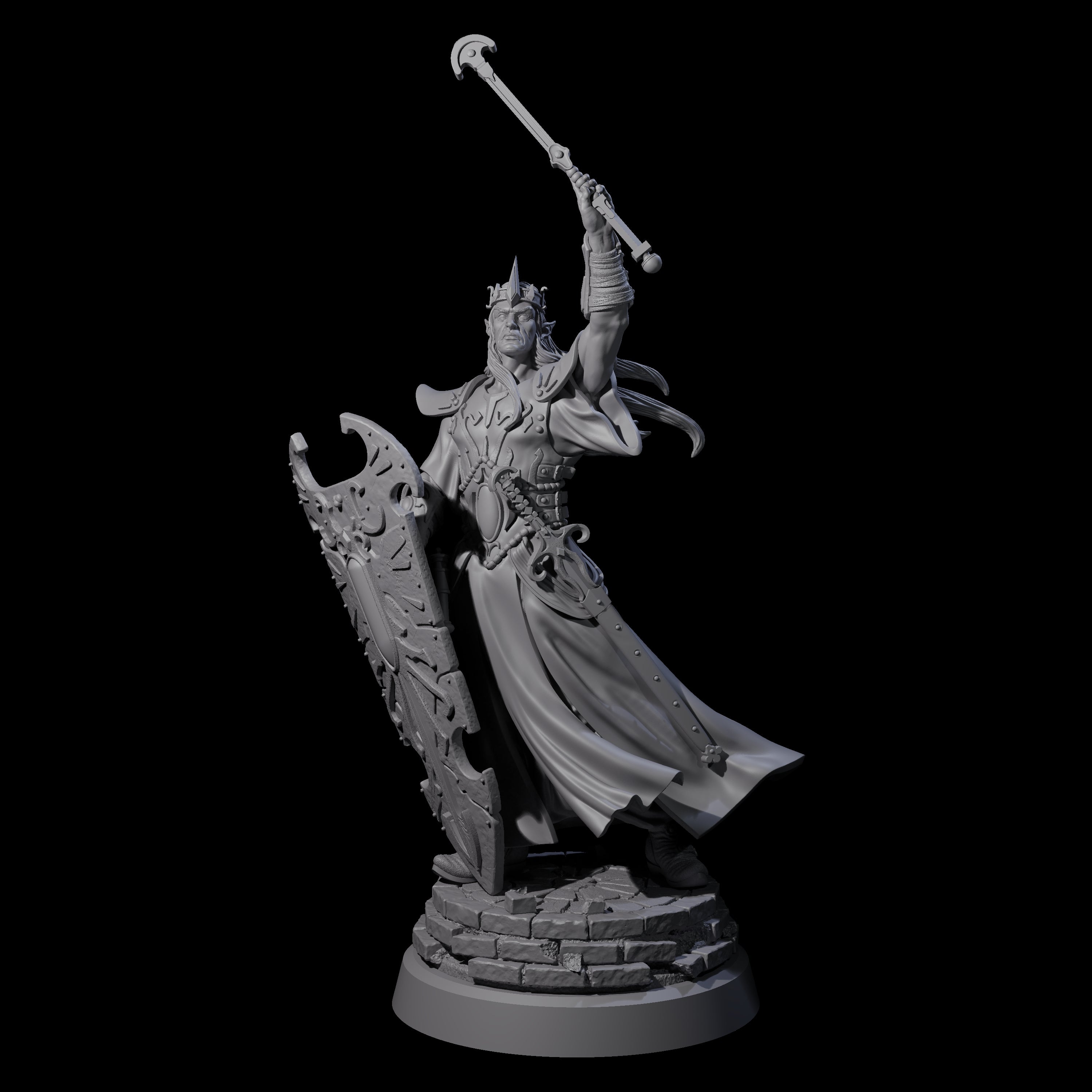 Army Leading Elven King Miniature for Dungeons and Dragons, Pathfinder or other TTRPGs