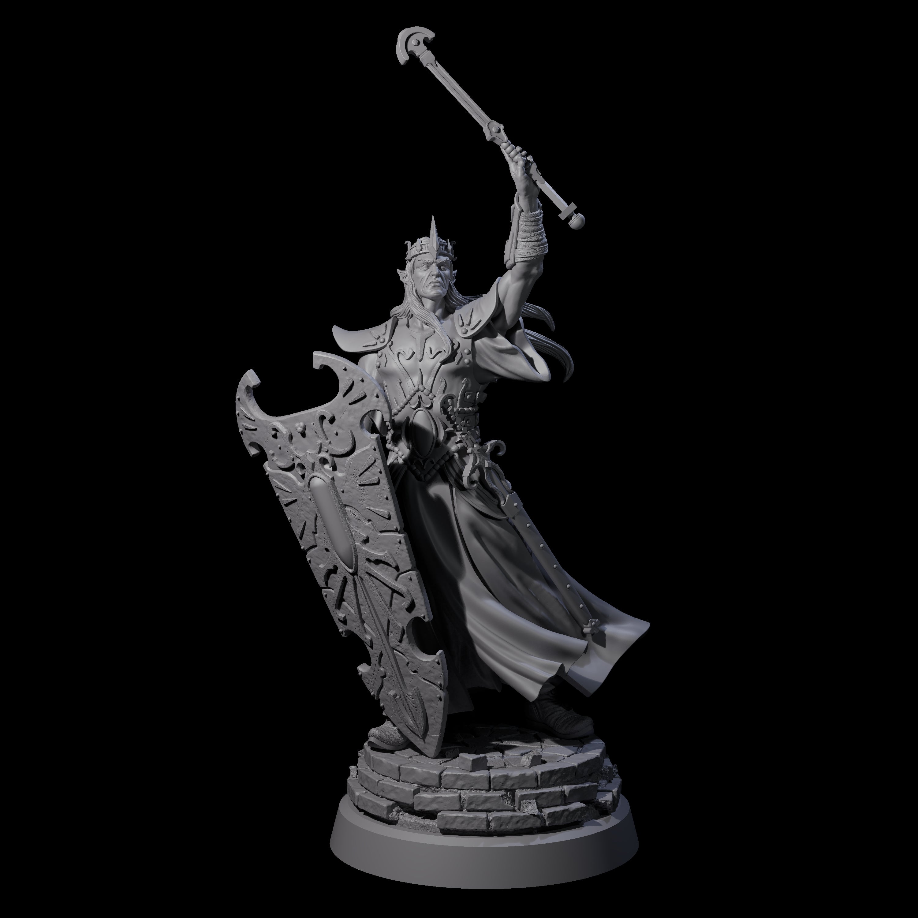 Army Leading Elven King Miniature for Dungeons and Dragons, Pathfinder or other TTRPGs