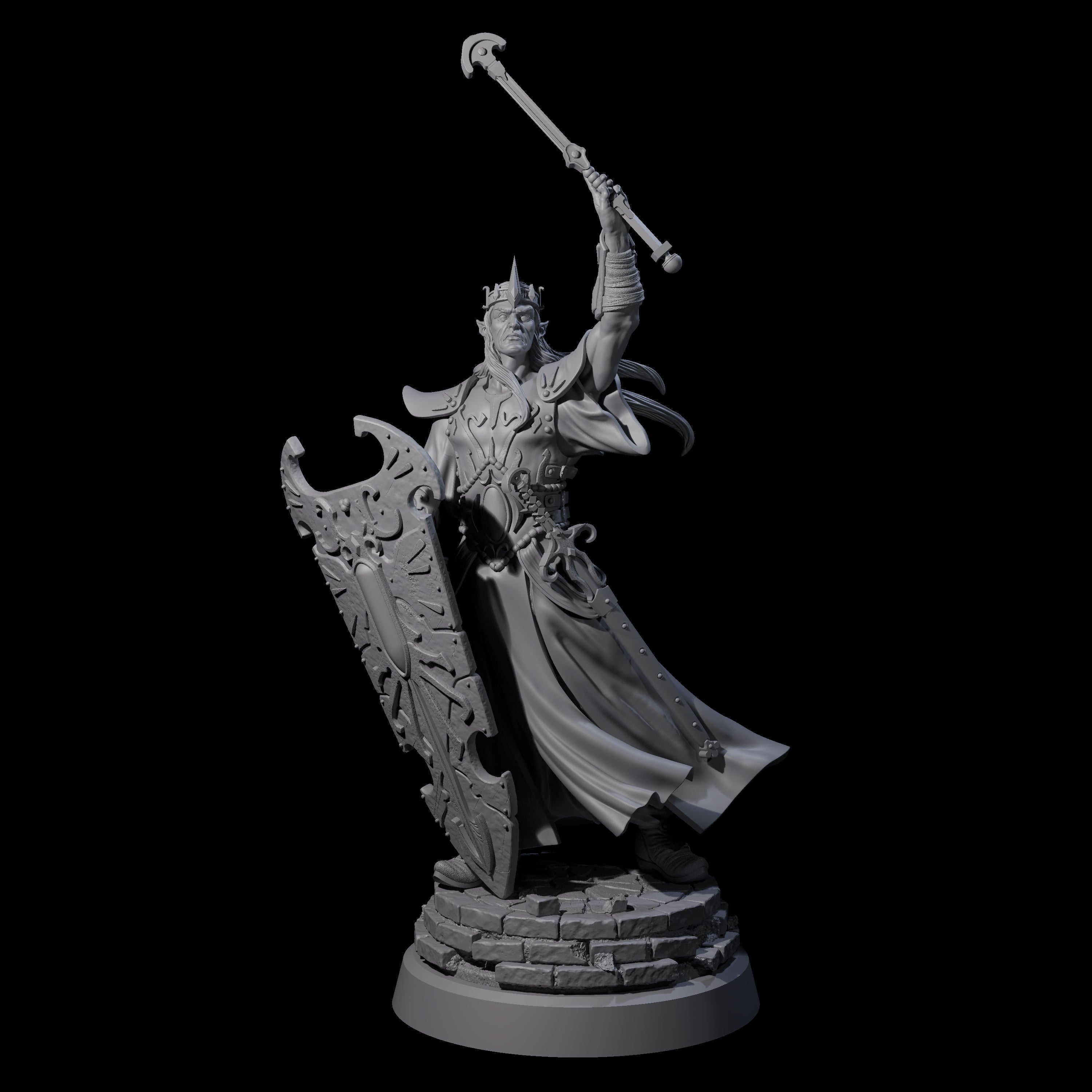 Army Leading Elven King Miniature for Dungeons and Dragons, Pathfinder or other TTRPGs
