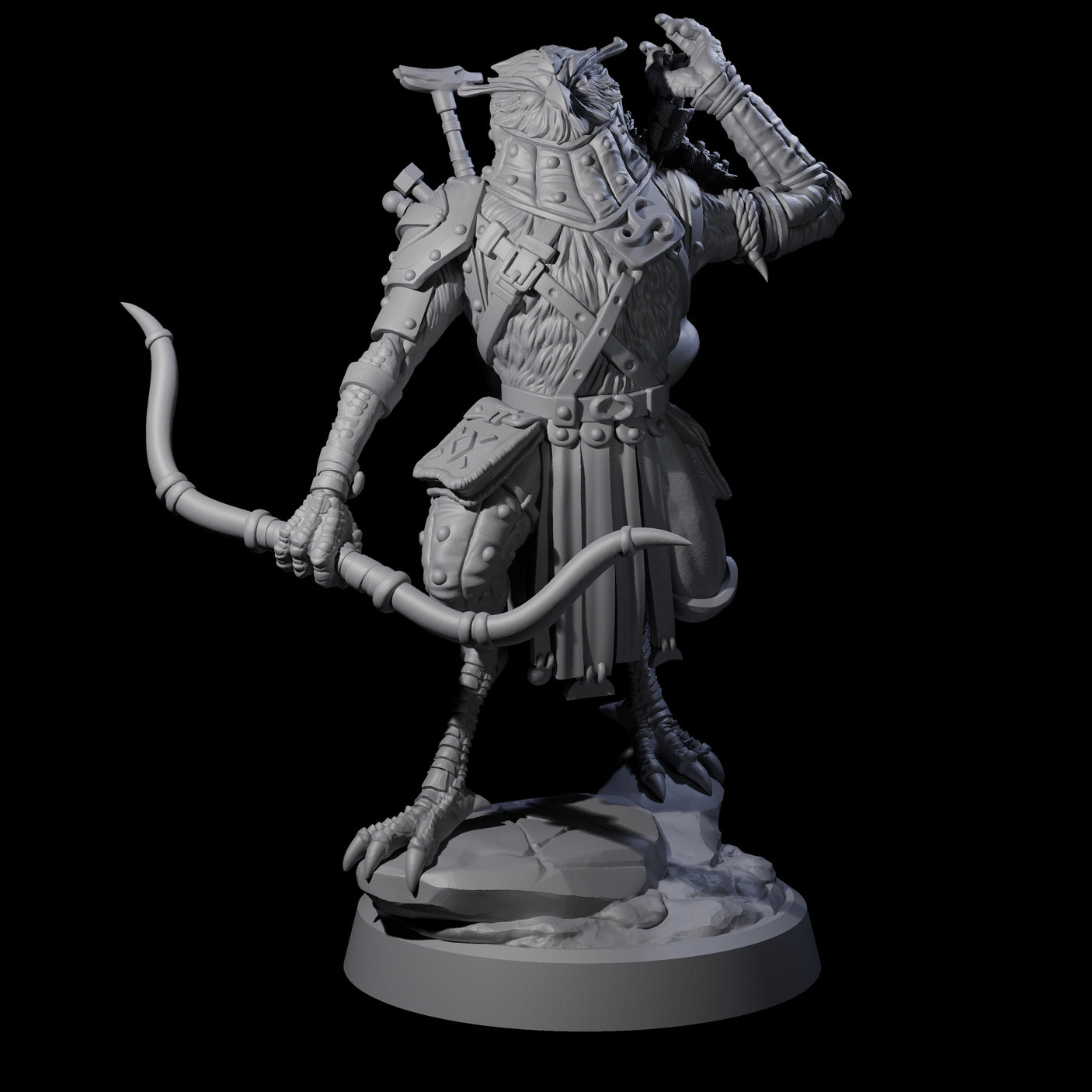 Arrow Pulling Owl Aarakocra Archer Miniature for Dungeons and Dragons, Pathfinder or other TTRPGs