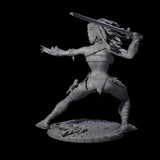 Ashara - Poised Human Barbarian Miniature for Dungeons and Dragons, Pathfinder or other TTRPGs