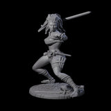 Ashara - Poised Human Barbarian Miniature for Dungeons and Dragons, Pathfinder or other TTRPGs