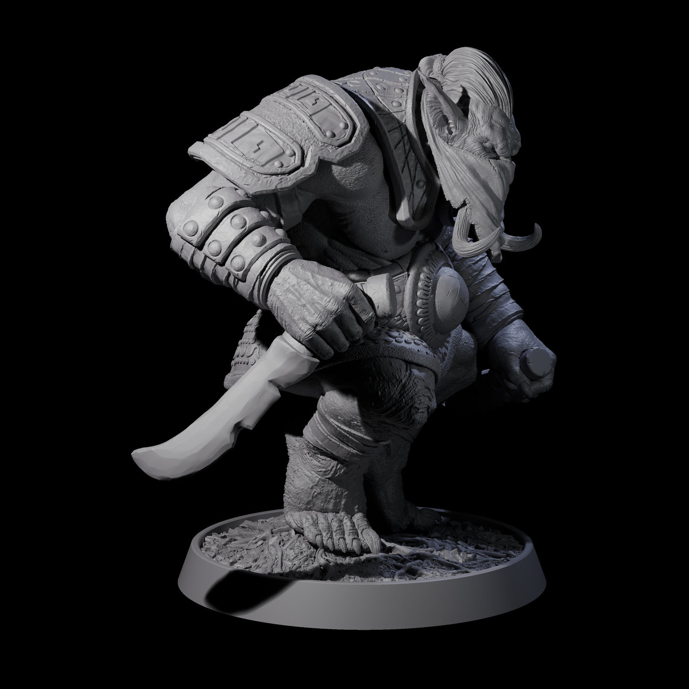 Athletic Tusked Hobgoblin L Miniature for Dungeons and Dragons, Pathfinder or other TTRPGs