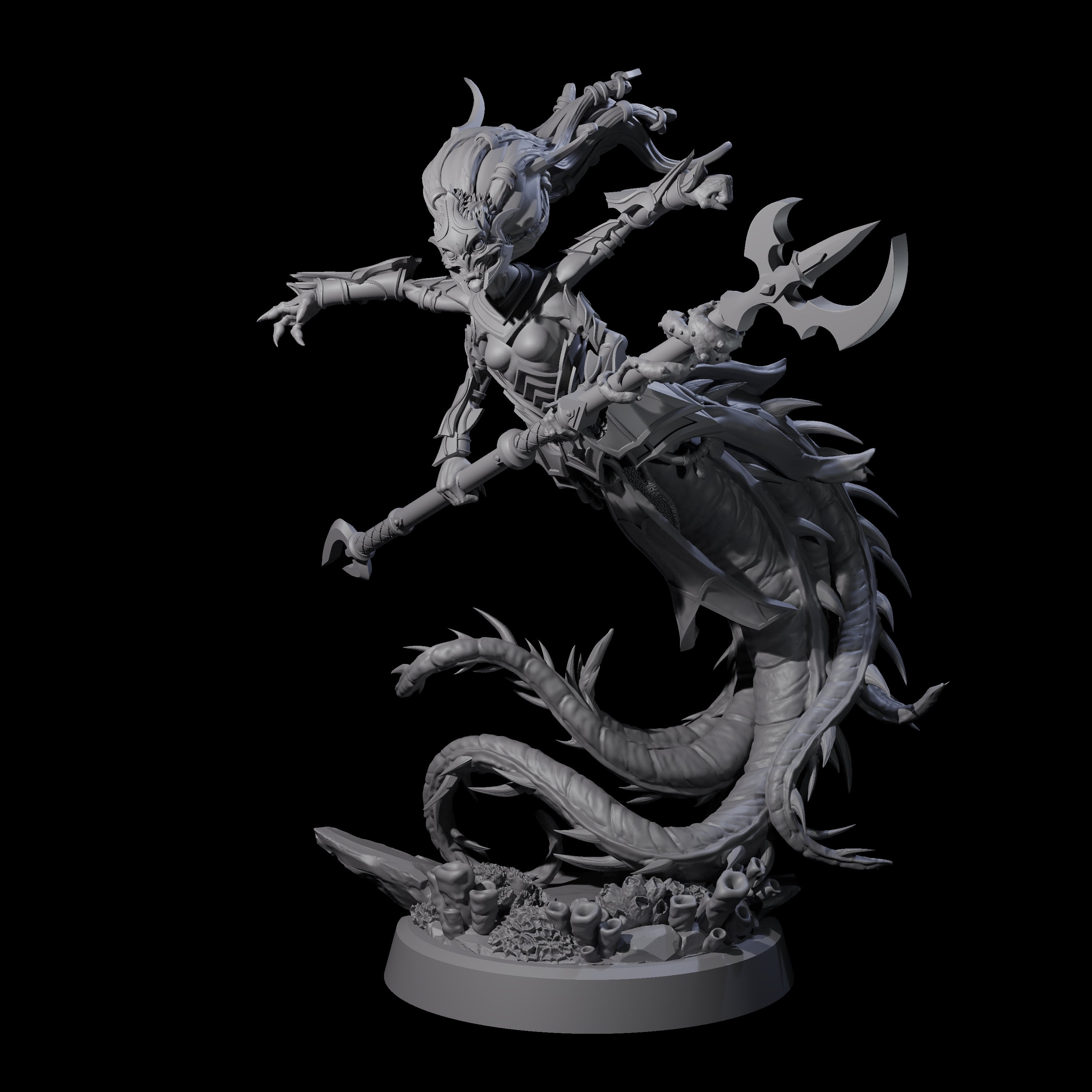 Attacking Deepsea Lamia A Miniature for Dungeons and Dragons, Pathfinder or other TTRPGs