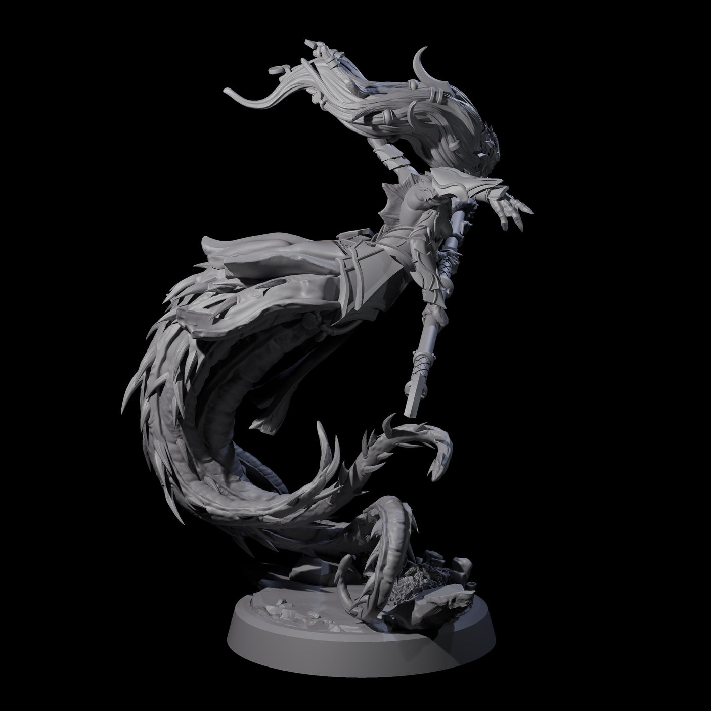 Attacking Deepsea Lamia A Miniature for Dungeons and Dragons, Pathfinder or other TTRPGs