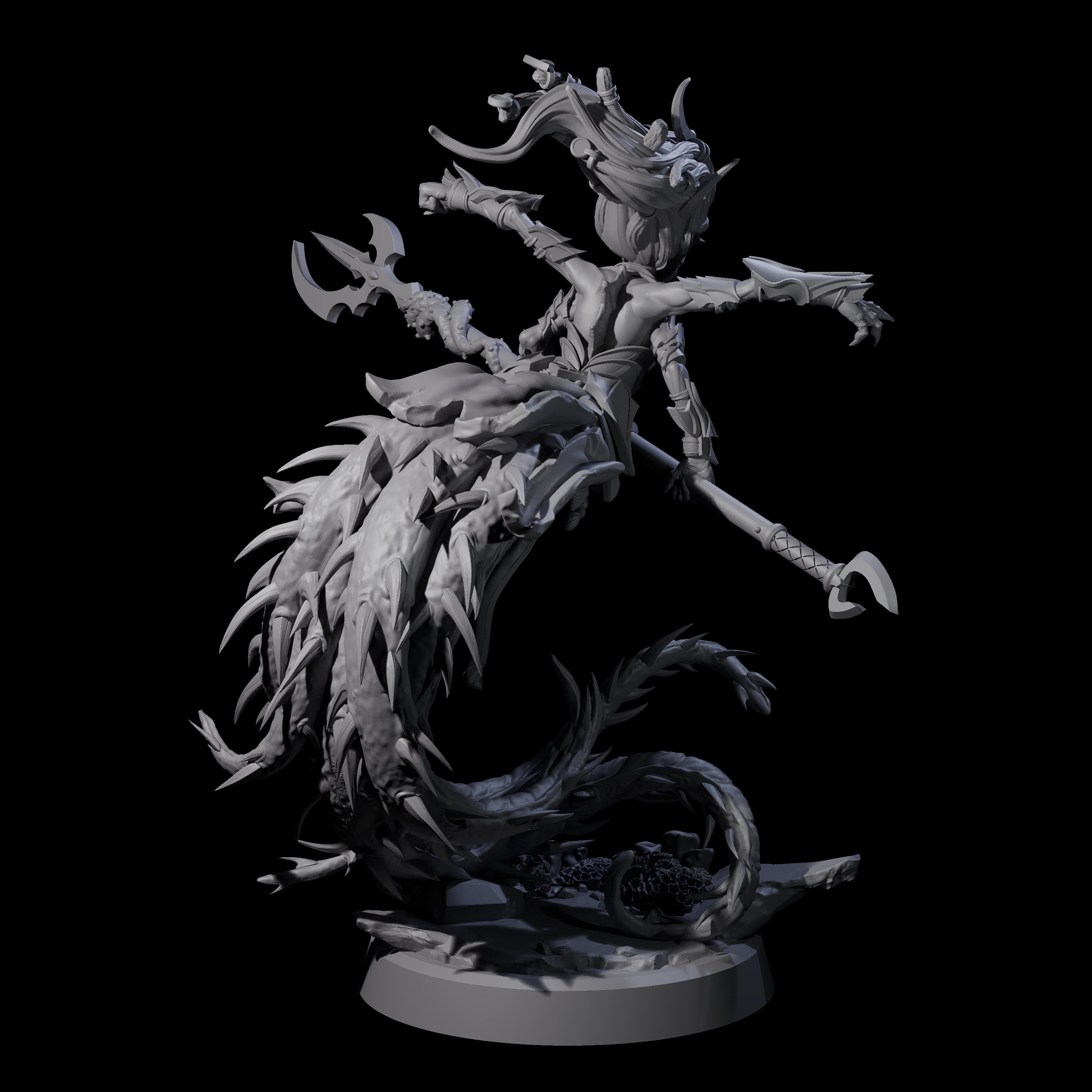 Attacking Deepsea Lamia A Miniature for Dungeons and Dragons, Pathfinder or other TTRPGs