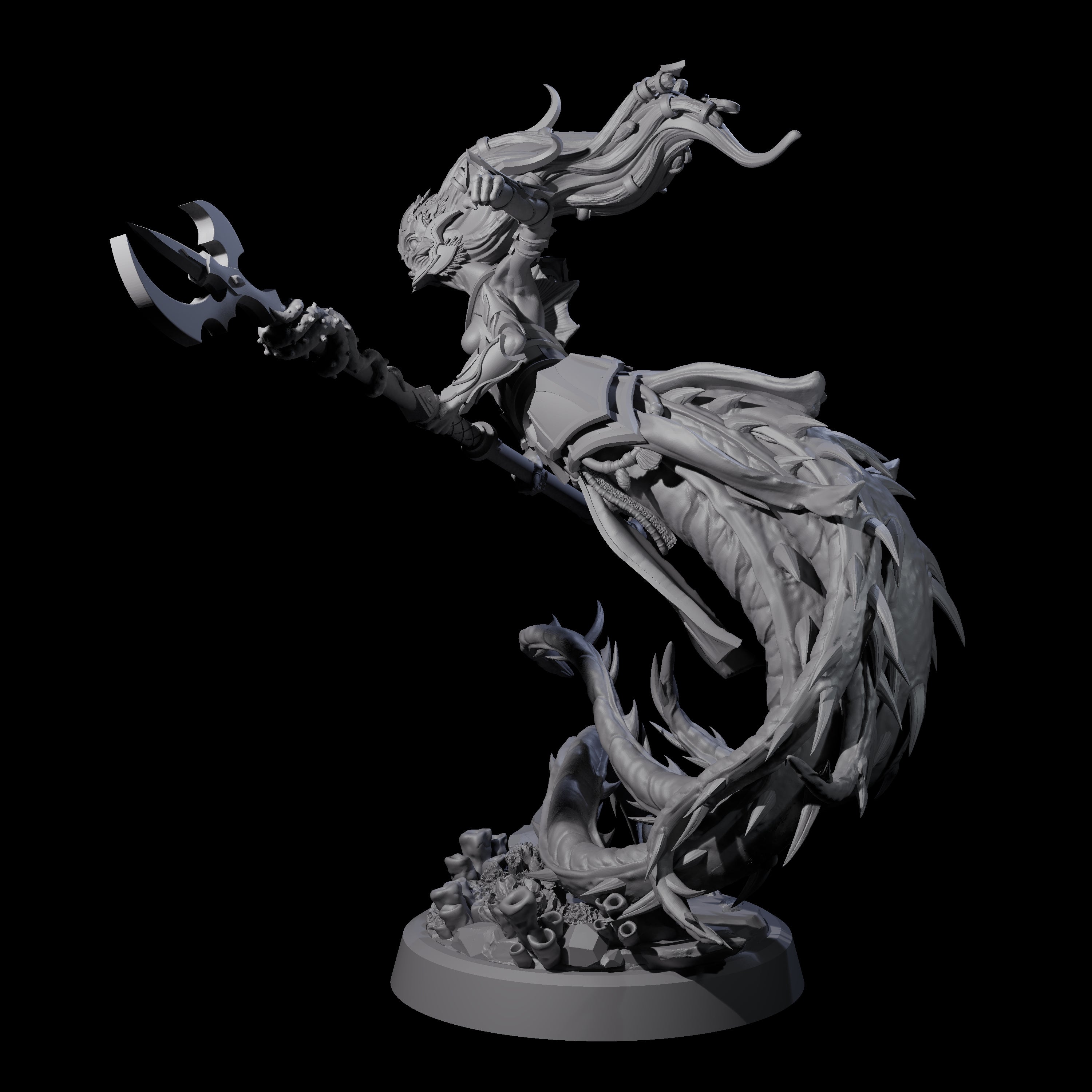 Attacking Deepsea Lamia A Miniature for Dungeons and Dragons, Pathfinder or other TTRPGs