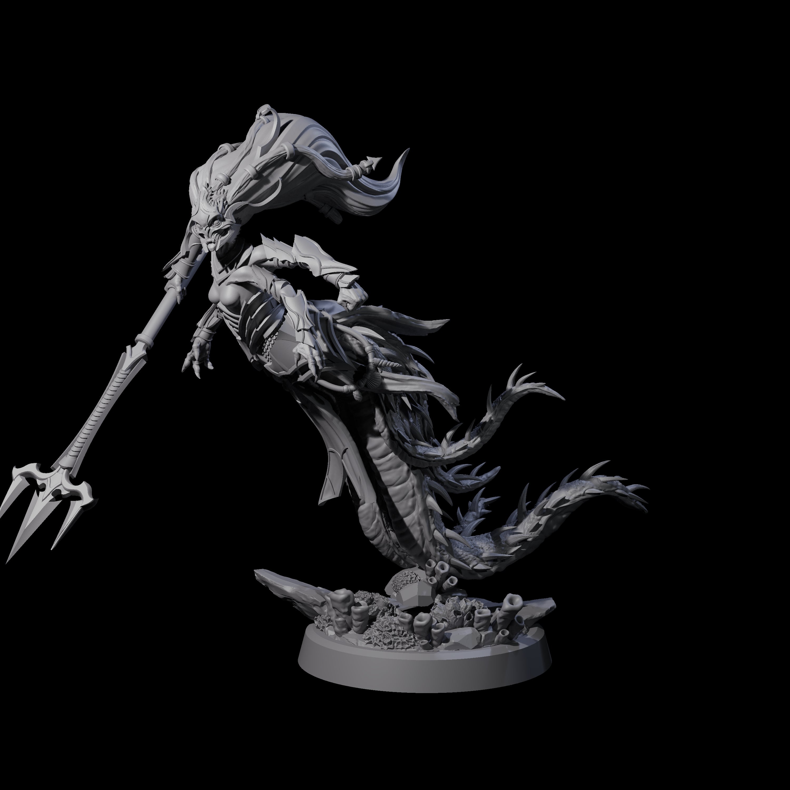 Attacking Deepsea Lamia B Miniature for Dungeons and Dragons, Pathfinder or other TTRPGs