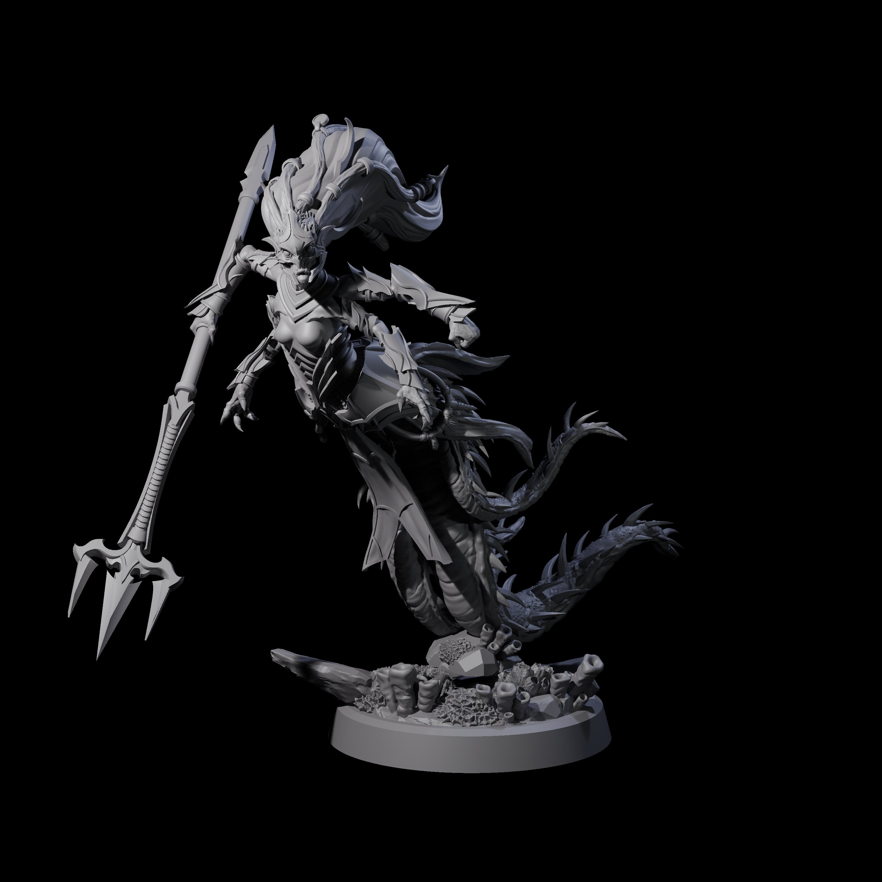 Attacking Deepsea Lamia B Miniature for Dungeons and Dragons, Pathfinder or other TTRPGs