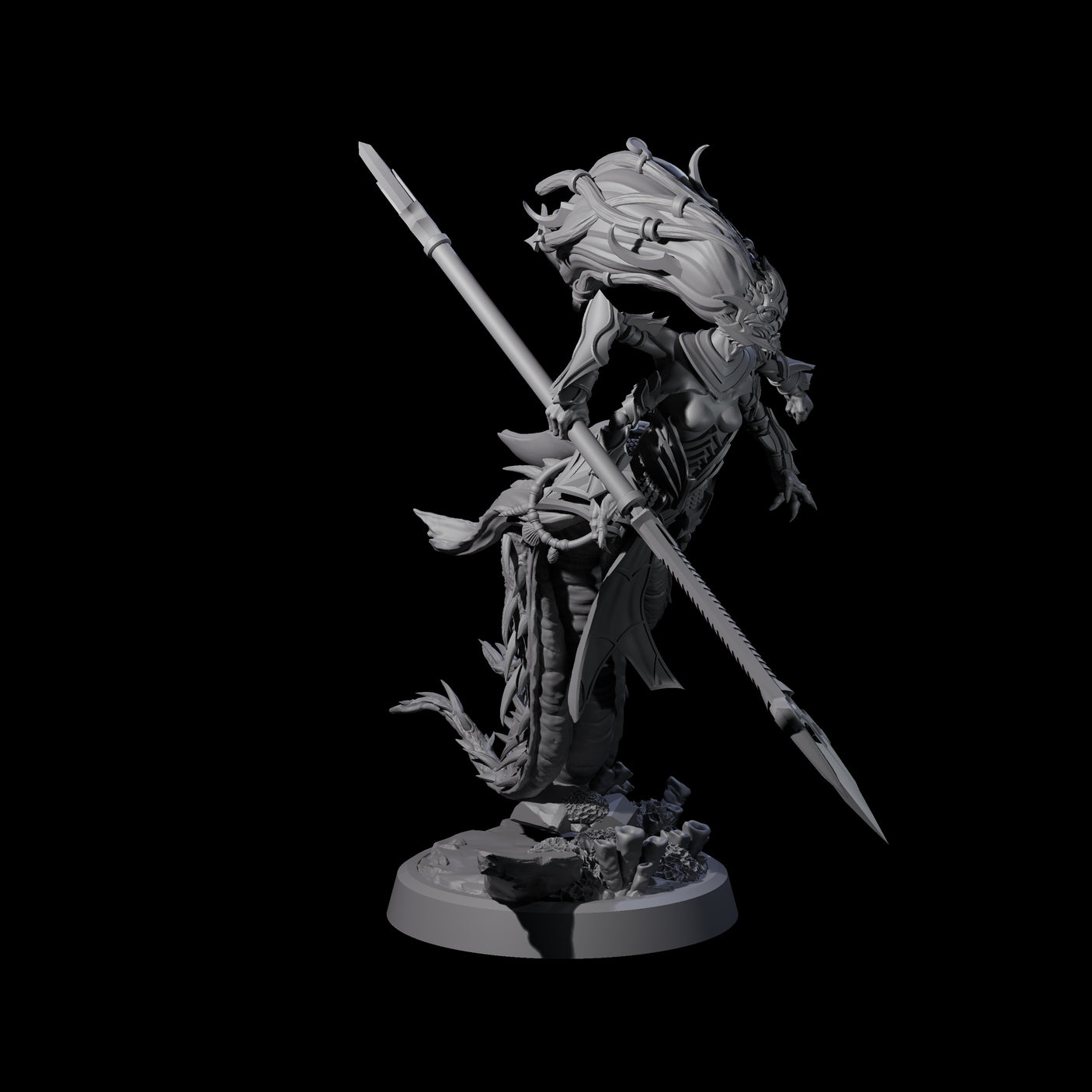 Attacking Deepsea Lamia B Miniature for Dungeons and Dragons, Pathfinder or other TTRPGs