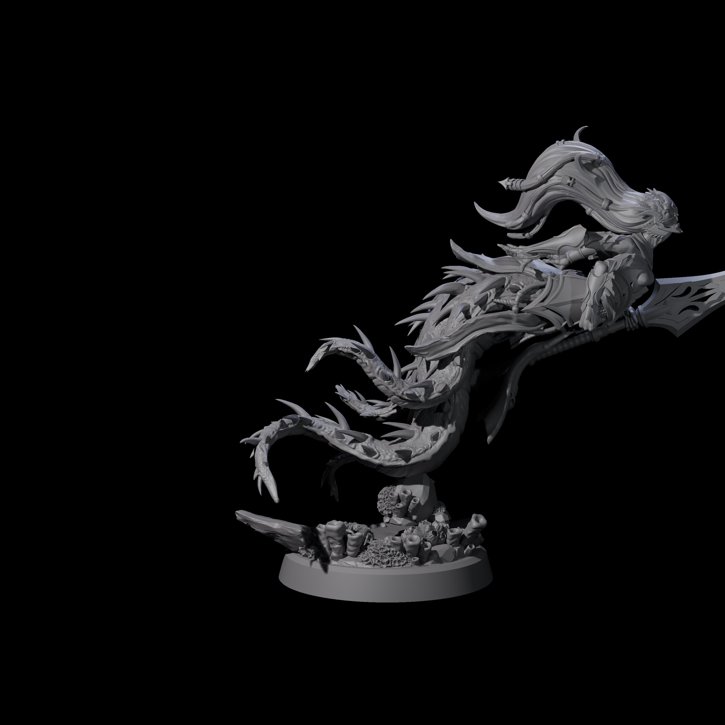 Attacking Deepsea Lamia C Miniature for Dungeons and Dragons, Pathfinder or other TTRPGs