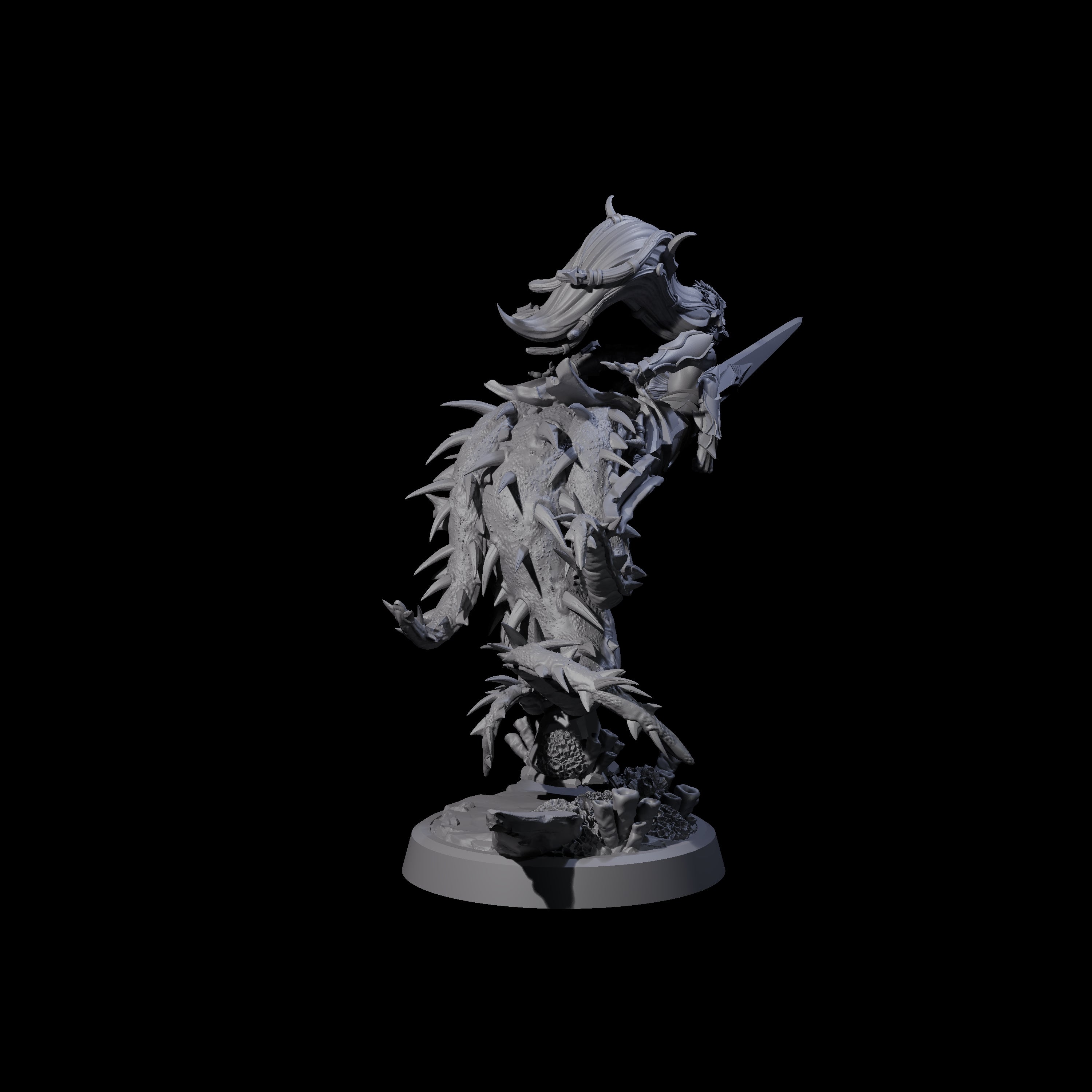Attacking Deepsea Lamia C Miniature for Dungeons and Dragons, Pathfinder or other TTRPGs