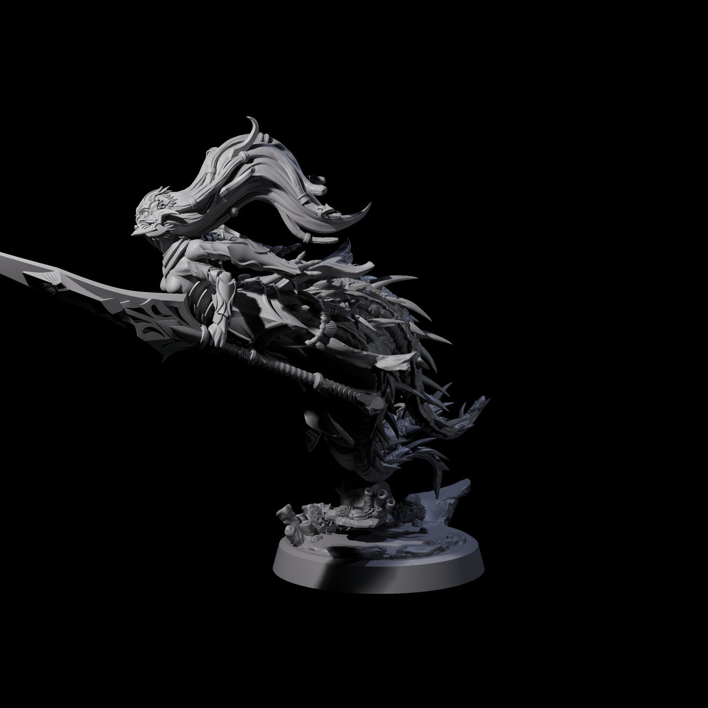 Attacking Deepsea Lamia C Miniature for Dungeons and Dragons, Pathfinder or other TTRPGs