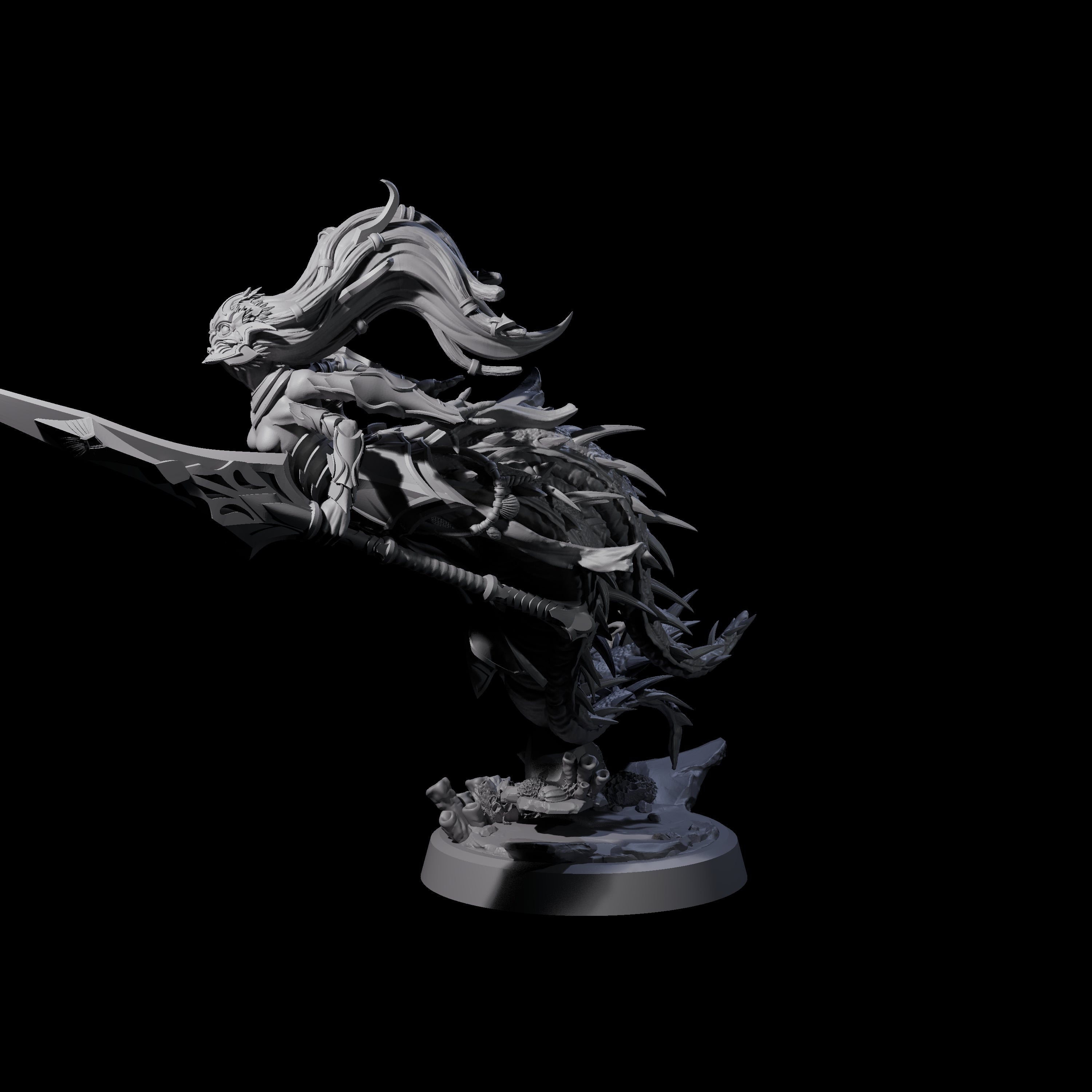 Attacking Deepsea Lamia C Miniature for Dungeons and Dragons, Pathfinder or other TTRPGs