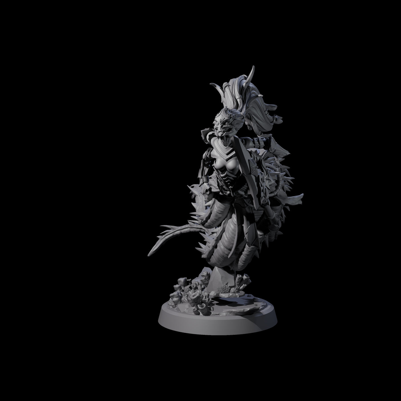 Attacking Deepsea Lamia C Miniature for Dungeons and Dragons, Pathfinder or other TTRPGs