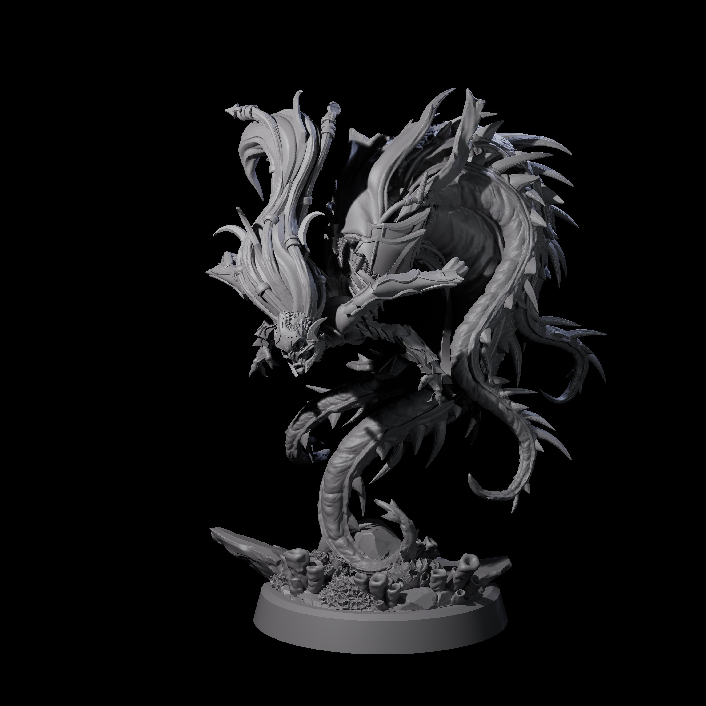 Attacking Deepsea Lamia D Miniature for Dungeons and Dragons, Pathfinder or other TTRPGs