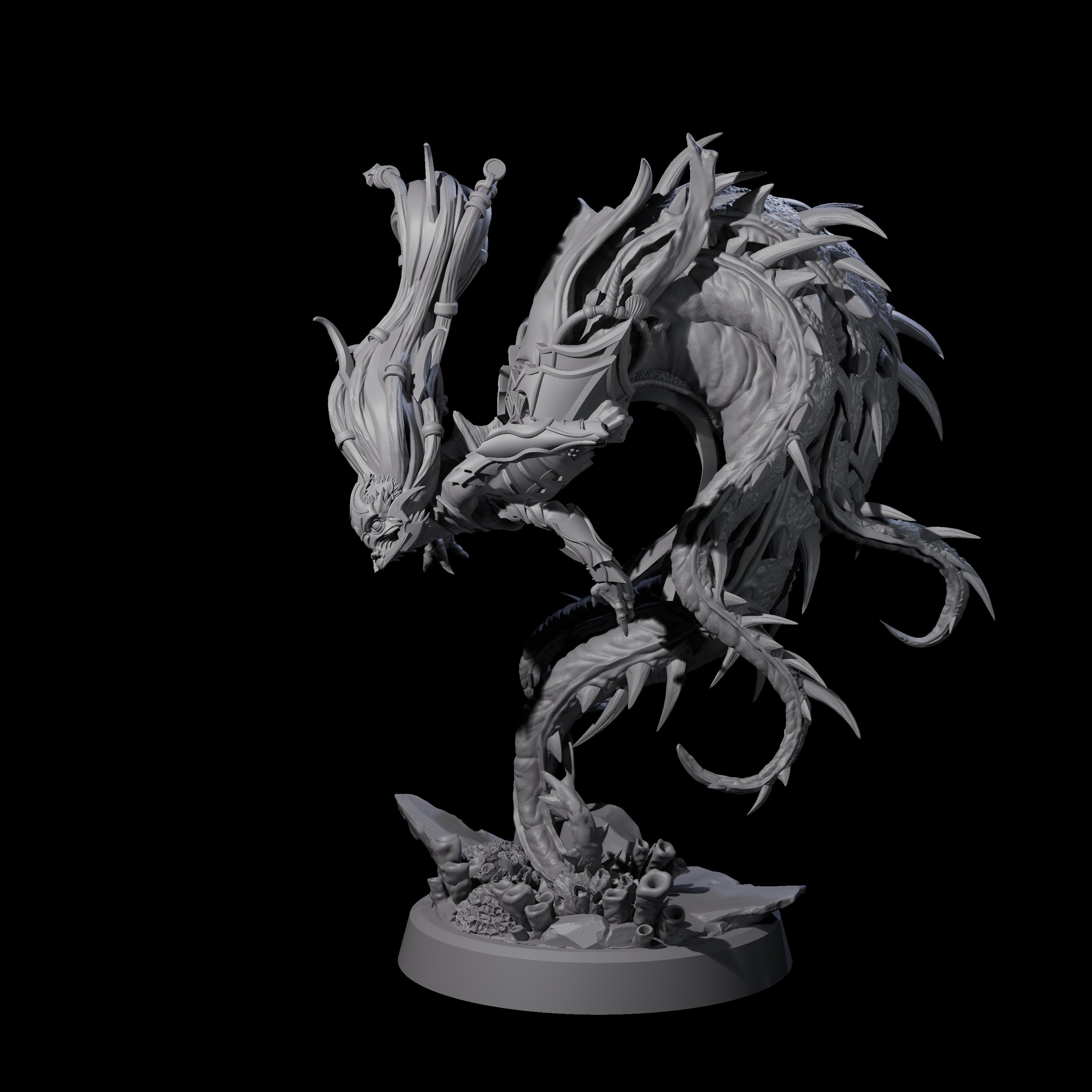 Attacking Deepsea Lamia D Miniature for Dungeons and Dragons, Pathfinder or other TTRPGs