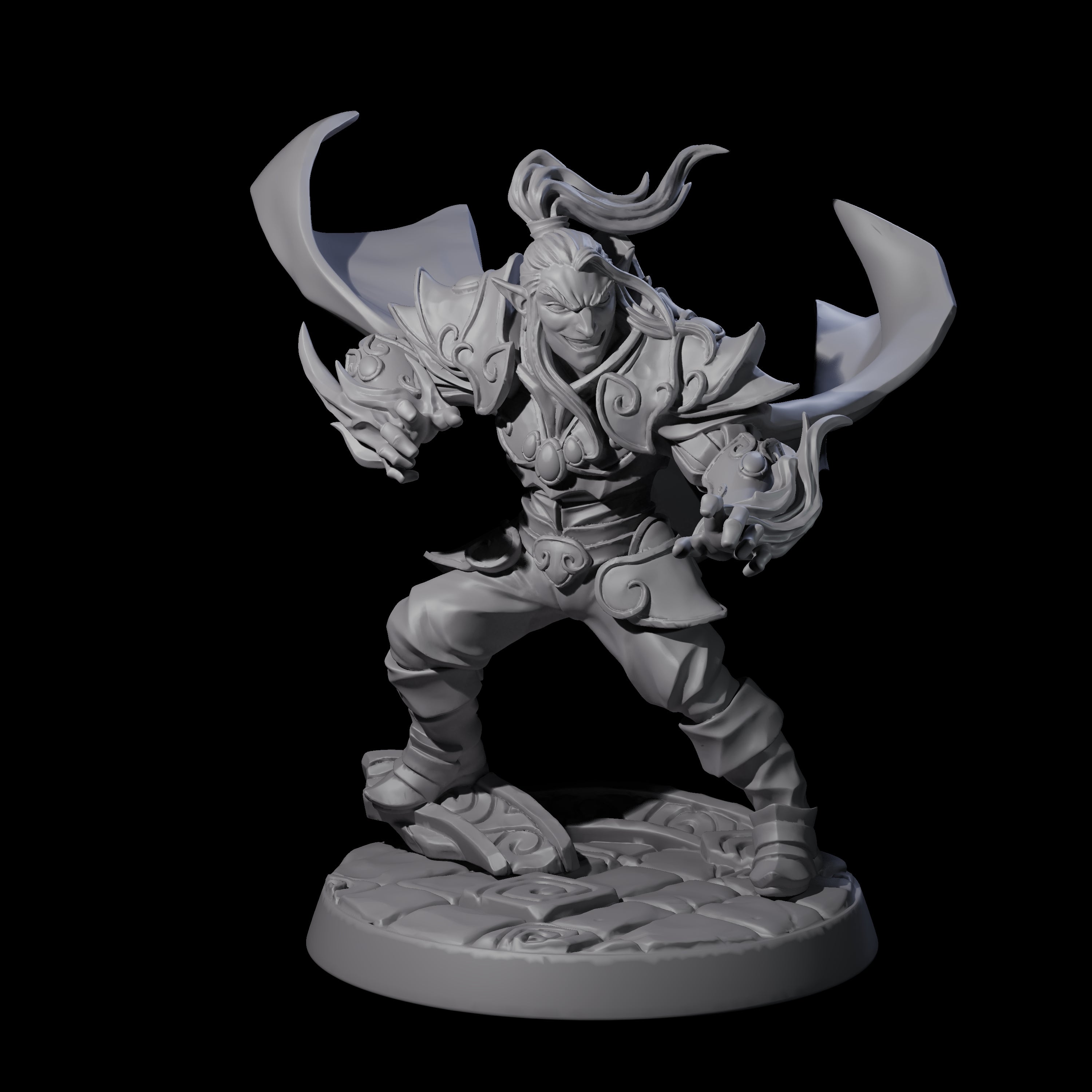 Attacking Drow Sorcerer Miniature for Dungeons and Dragons, Pathfinder or other TTRPGs