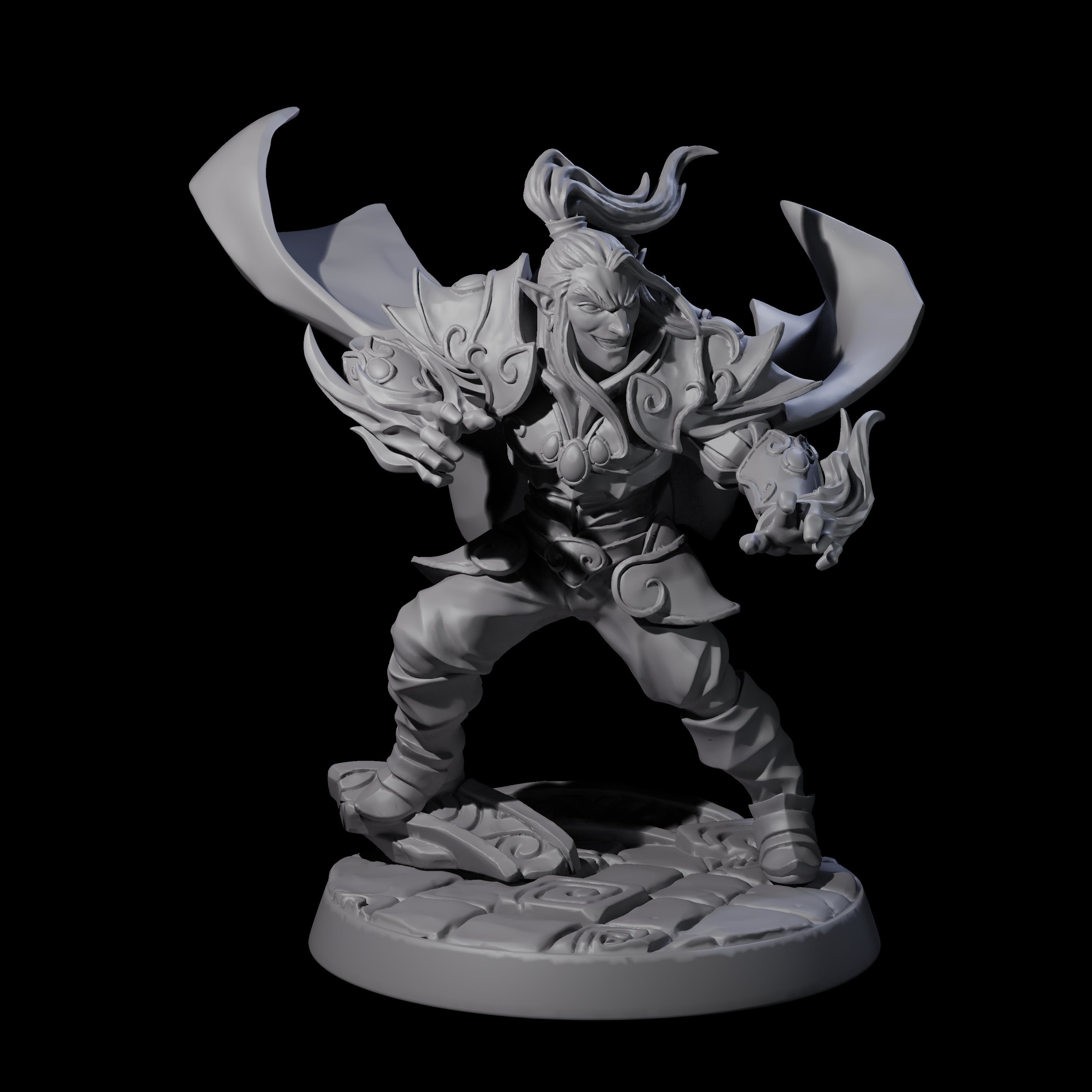 Attacking Drow Sorcerer Miniature for Dungeons and Dragons, Pathfinder or other TTRPGs