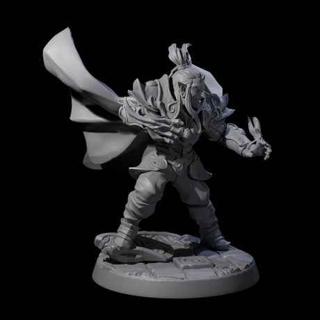 Attacking Drow Sorcerer Miniature for Dungeons and Dragons, Pathfinder or other TTRPGs