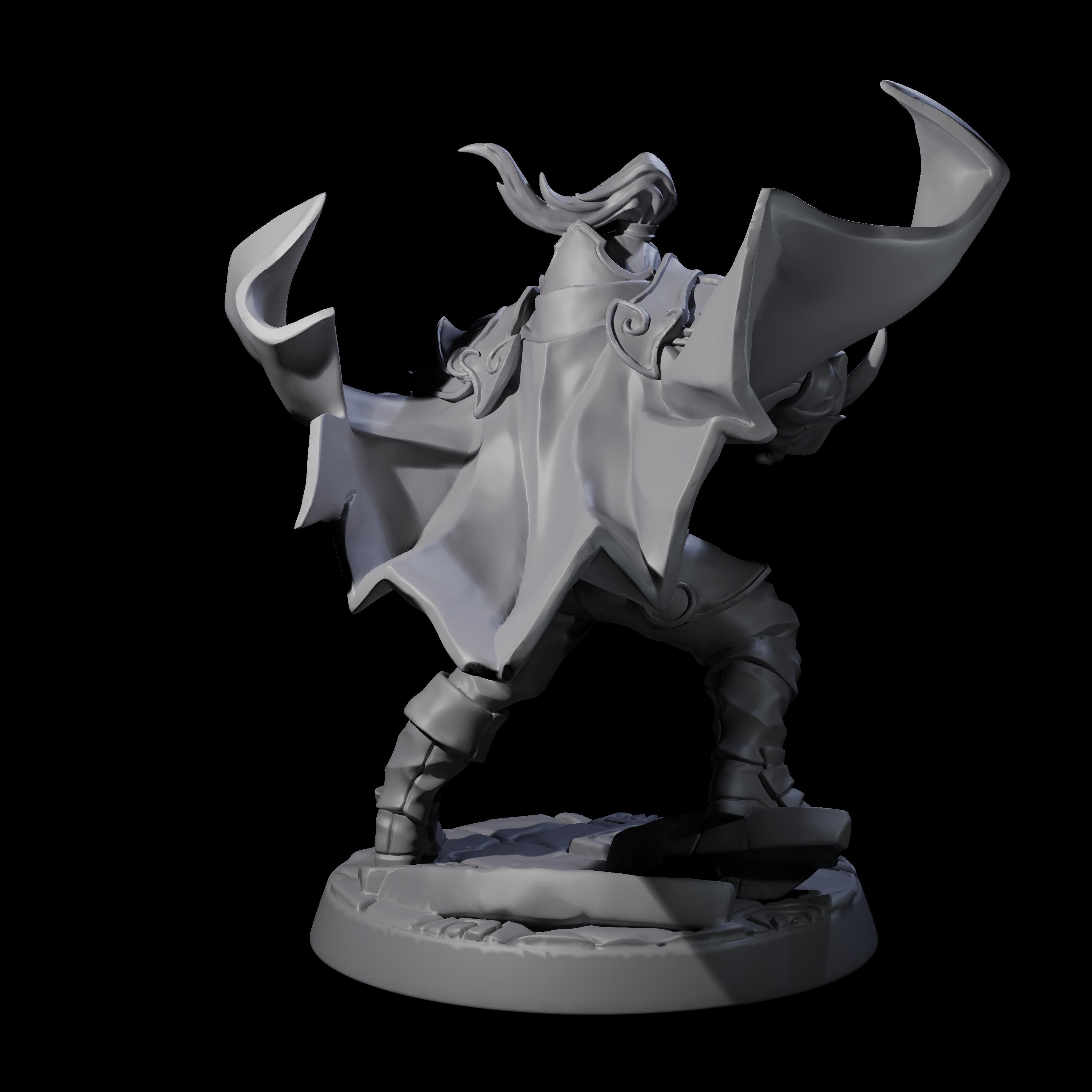 Attacking Drow Sorcerer Miniature for Dungeons and Dragons, Pathfinder or other TTRPGs