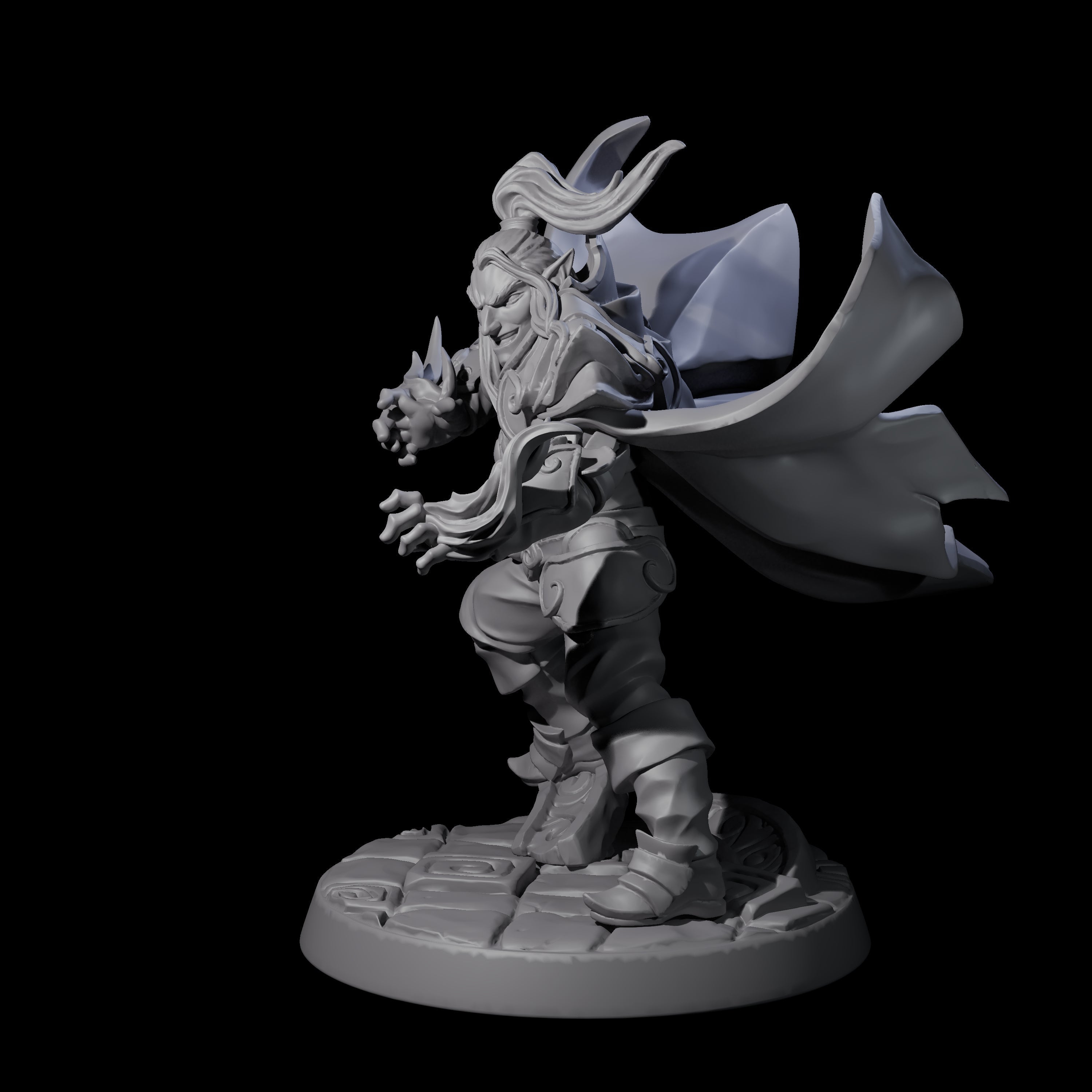 Attacking Drow Sorcerer Miniature for Dungeons and Dragons, Pathfinder or other TTRPGs