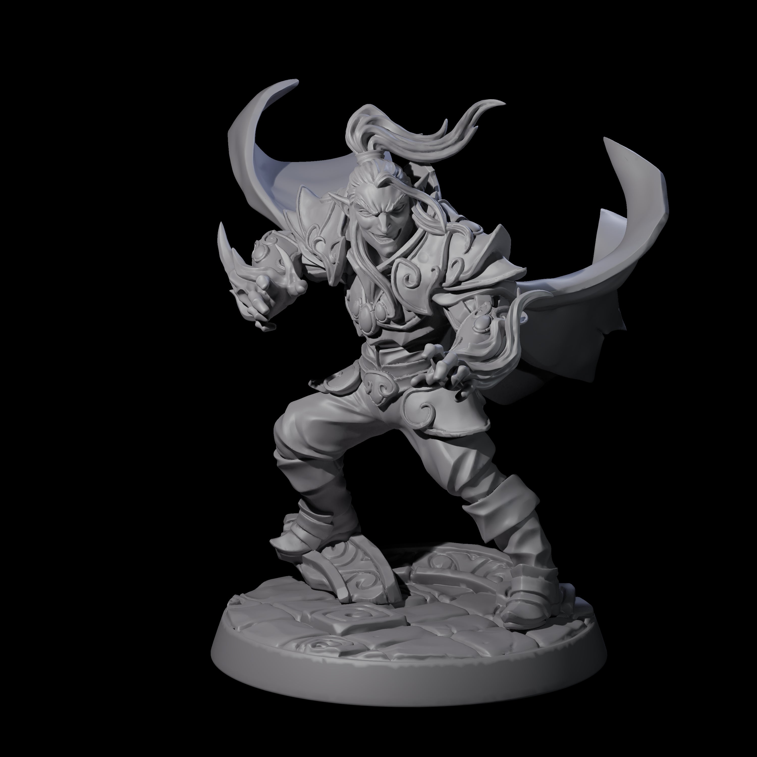 Attacking Drow Sorcerer Miniature for Dungeons and Dragons, Pathfinder or other TTRPGs