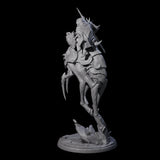 Attacking Drow Warrior on Underdark Ankheg A Miniature for Dungeons and Dragons, Pathfinder or other TTRPGs