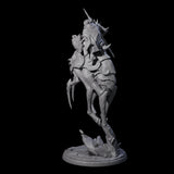 Attacking Drow Warrior on Underdark Ankheg A Miniature for Dungeons and Dragons, Pathfinder or other TTRPGs