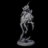 Attacking Drow Warrior on Underdark Ankheg A Miniature for Dungeons and Dragons, Pathfinder or other TTRPGs