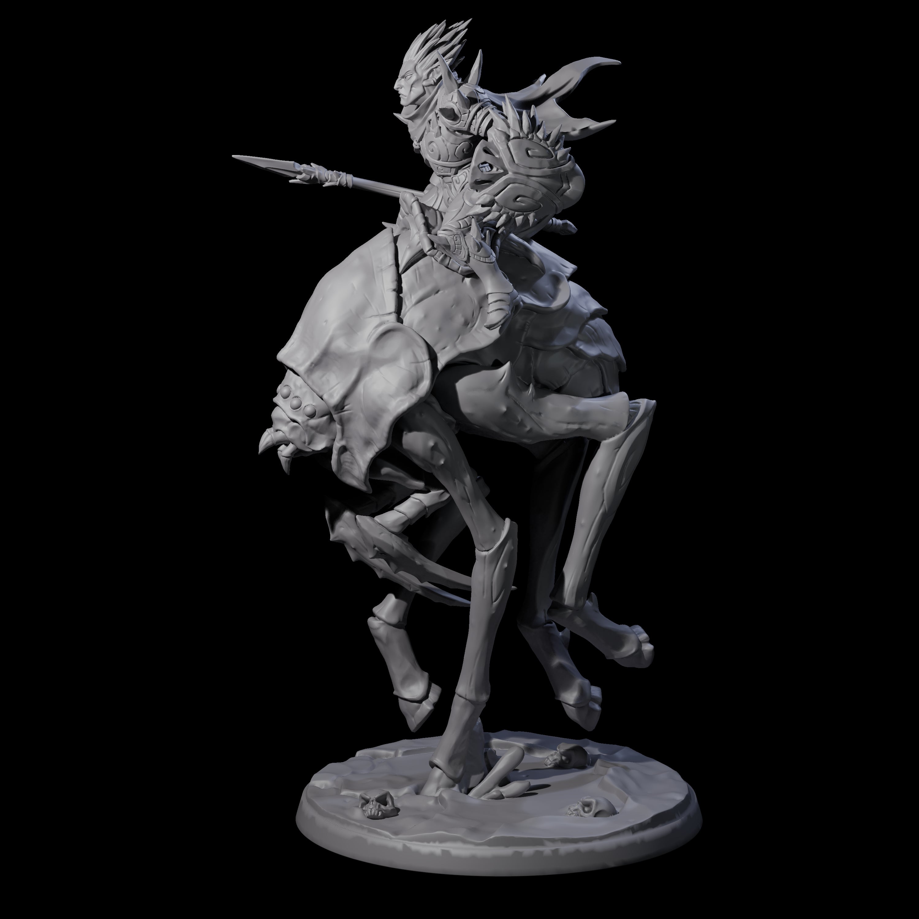 Attacking Drow Warrior on Underdark Ankheg B Miniature for Dungeons and Dragons, Pathfinder or other TTRPGs