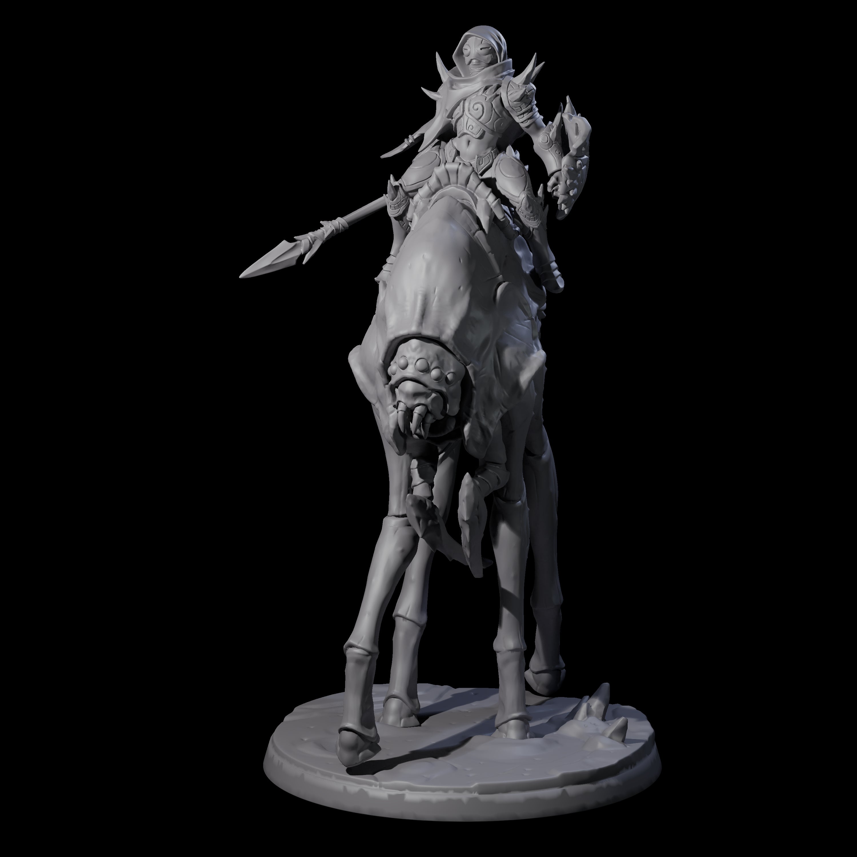 Attacking Drow Warrior on Underdark Ankheg C Miniature for Dungeons and Dragons, Pathfinder or other TTRPGs