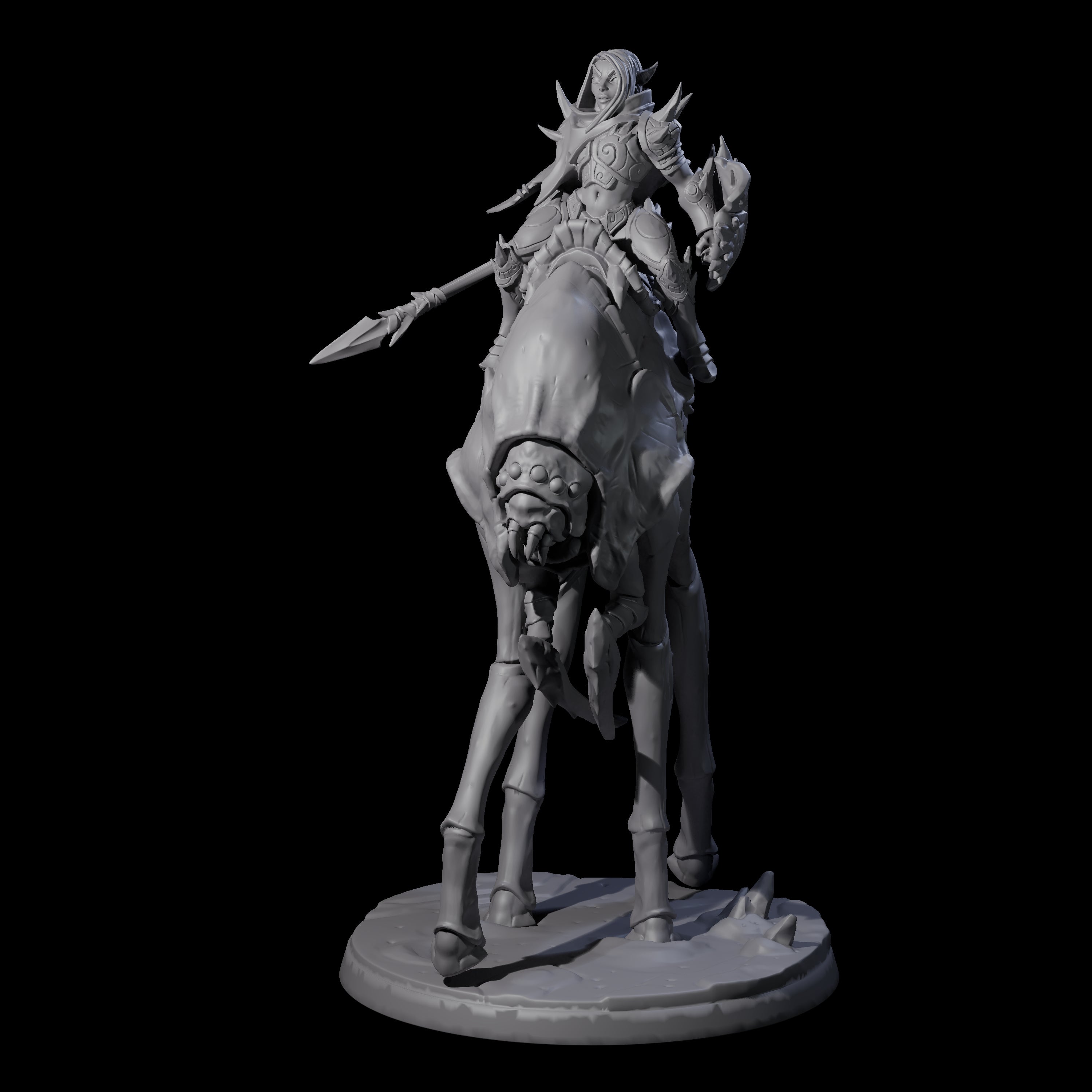 Attacking Drow Warrior on Underdark Ankheg C Miniature for Dungeons and Dragons, Pathfinder or other TTRPGs