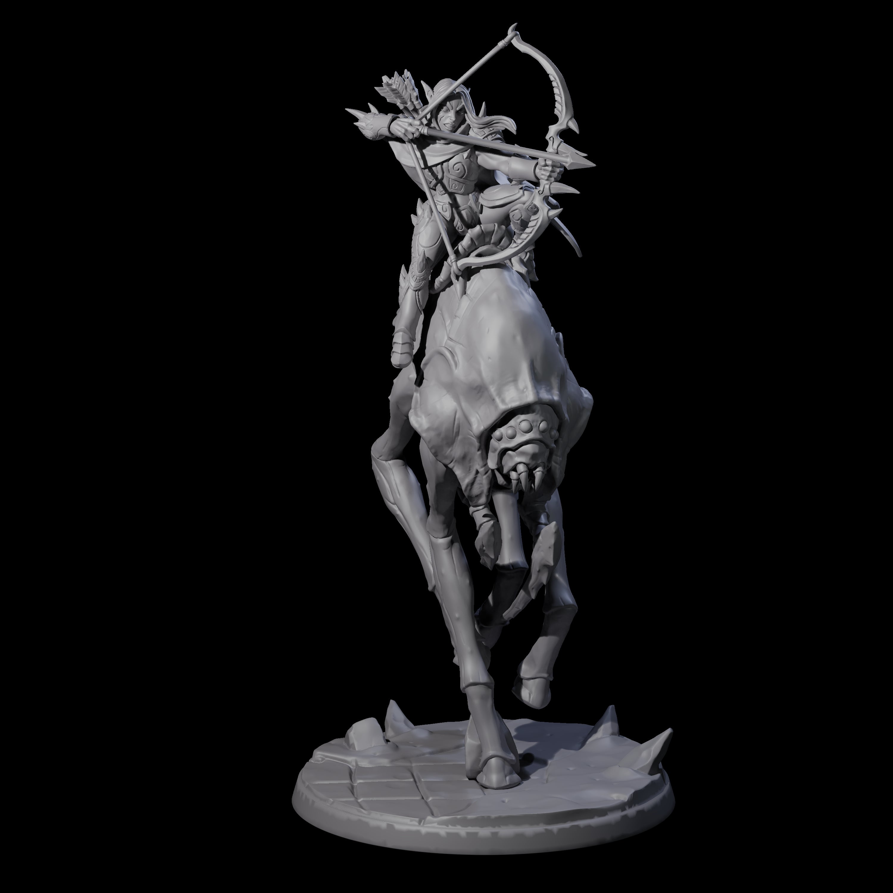 Attacking Drow Warrior on Underdark Ankheg D Miniature for Dungeons and Dragons, Pathfinder or other TTRPGs