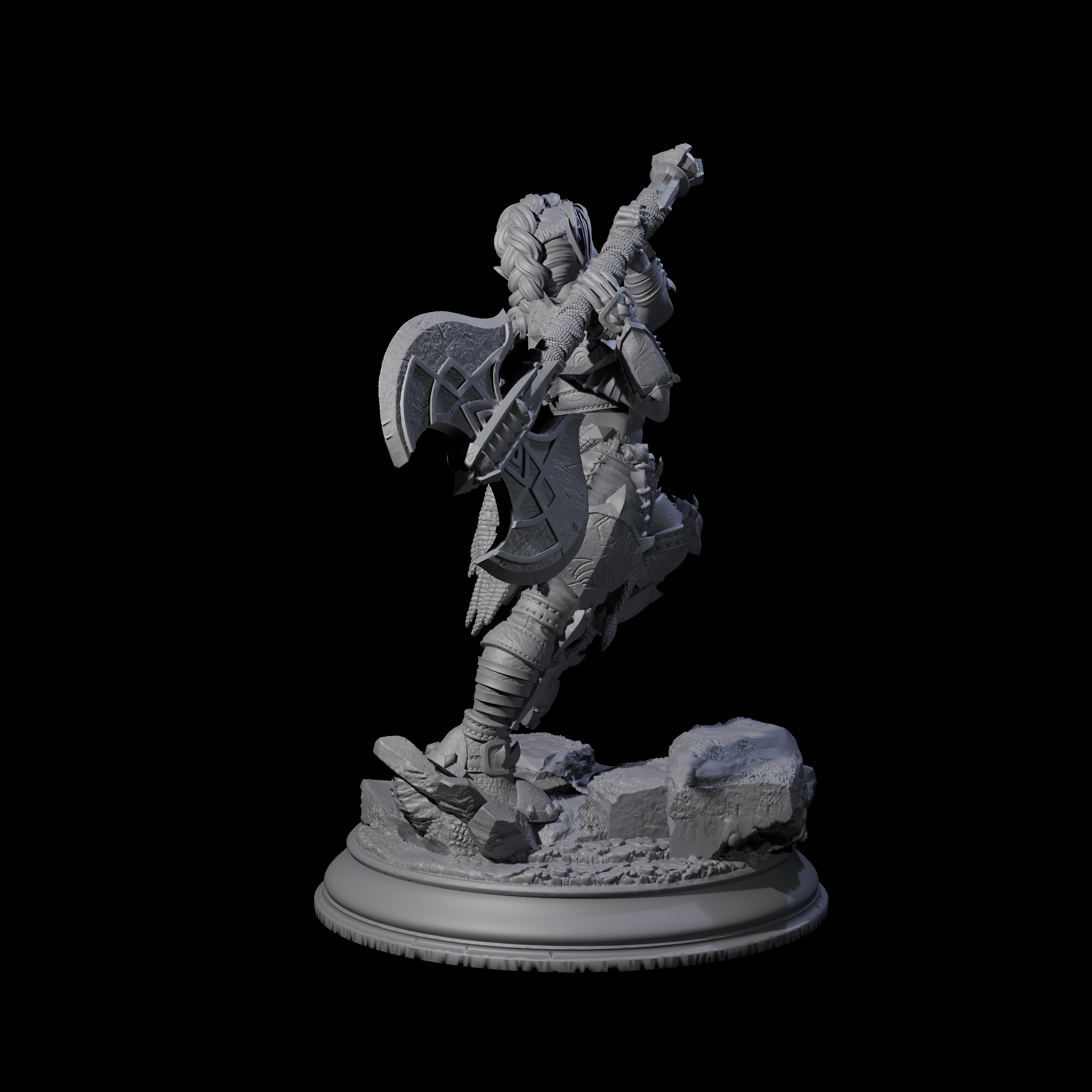 Attacking Duergar Warrior Miniature for Dungeons and Dragons, Pathfinder or other TTRPGs