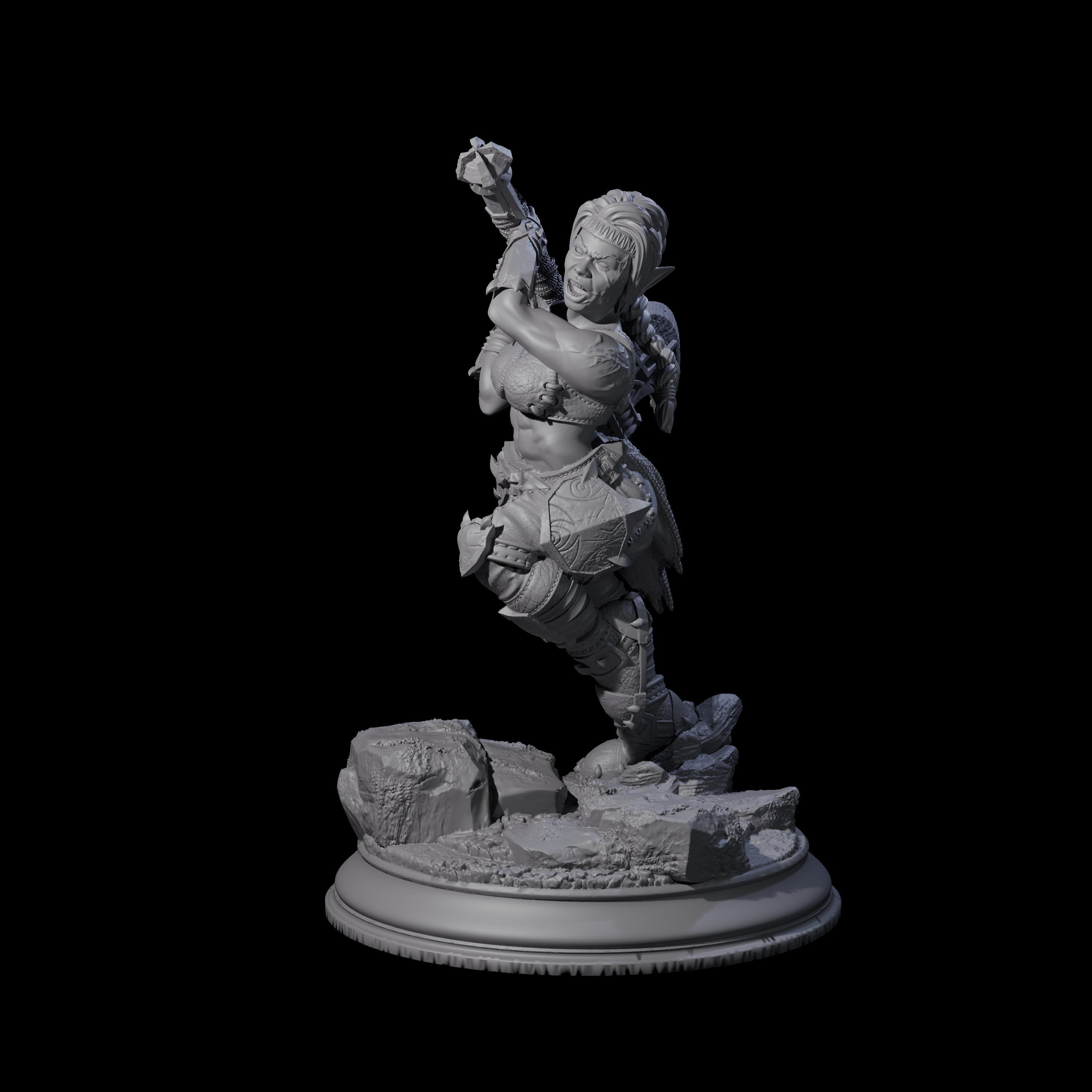 Attacking Duergar Warrior Miniature for Dungeons and Dragons, Pathfinder or other TTRPGs